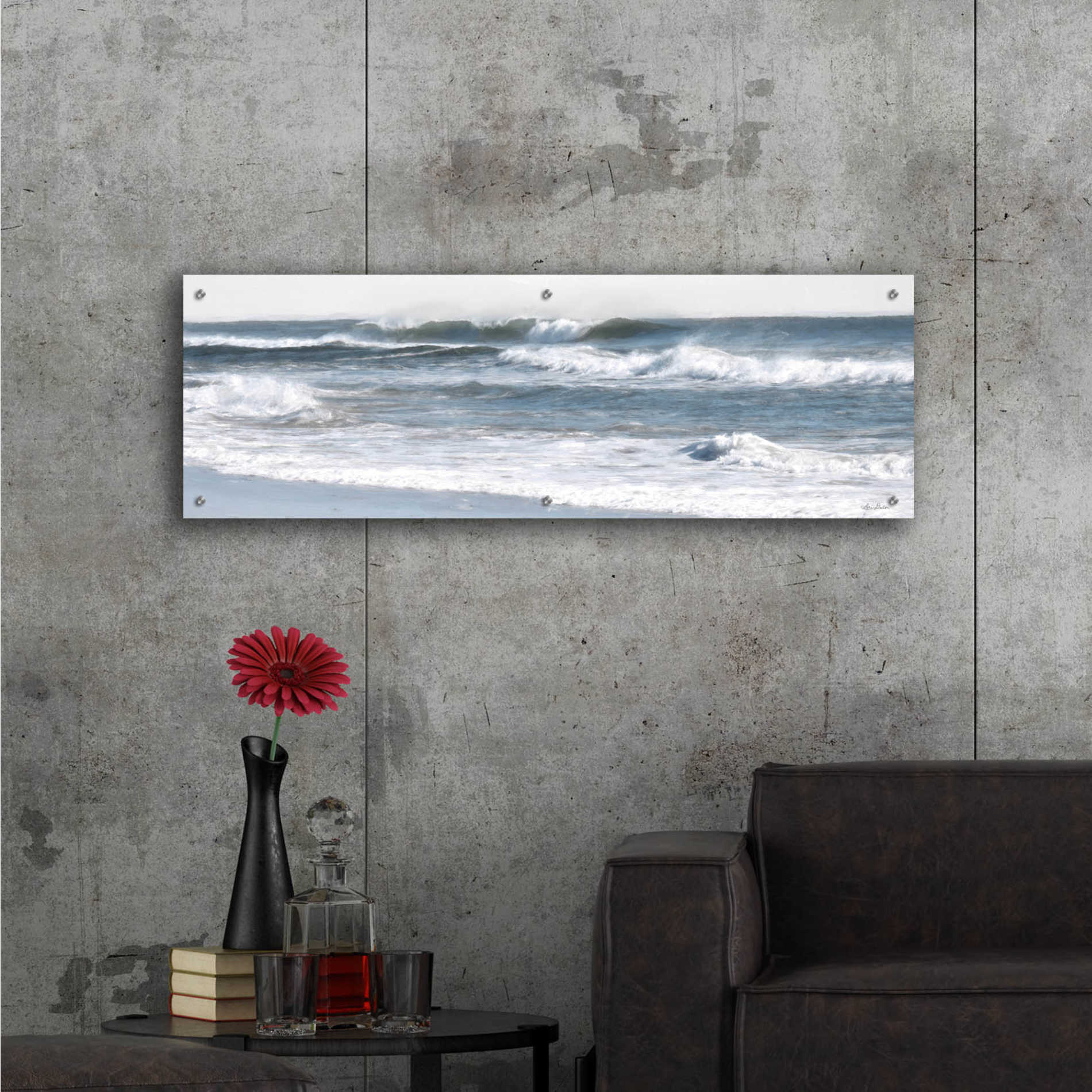 Epic Art 'Ocean Panorama' by Lori Deiter Acrylic Glass Wall Art,48x16