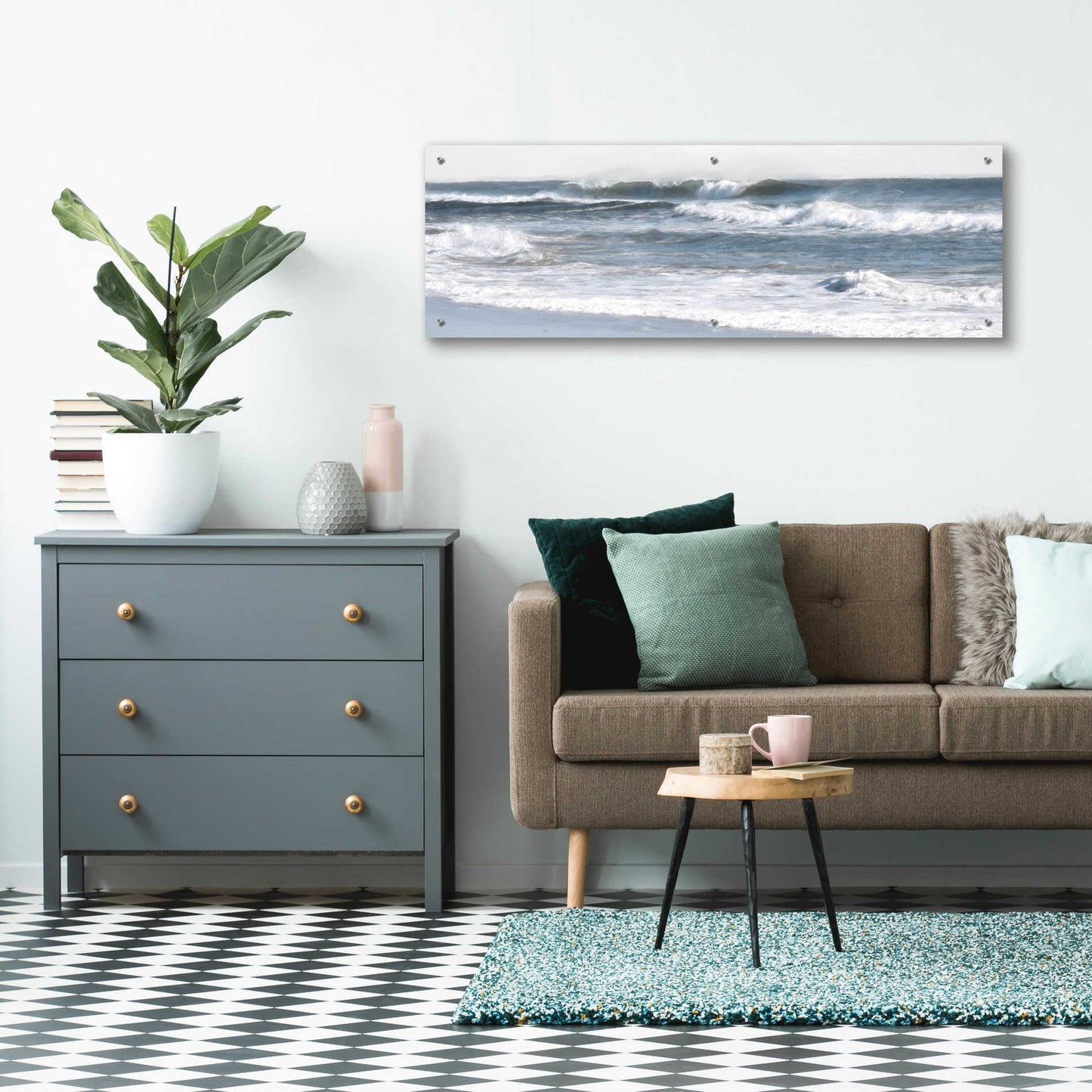 Epic Art 'Ocean Panorama' by Lori Deiter Acrylic Glass Wall Art,48x16