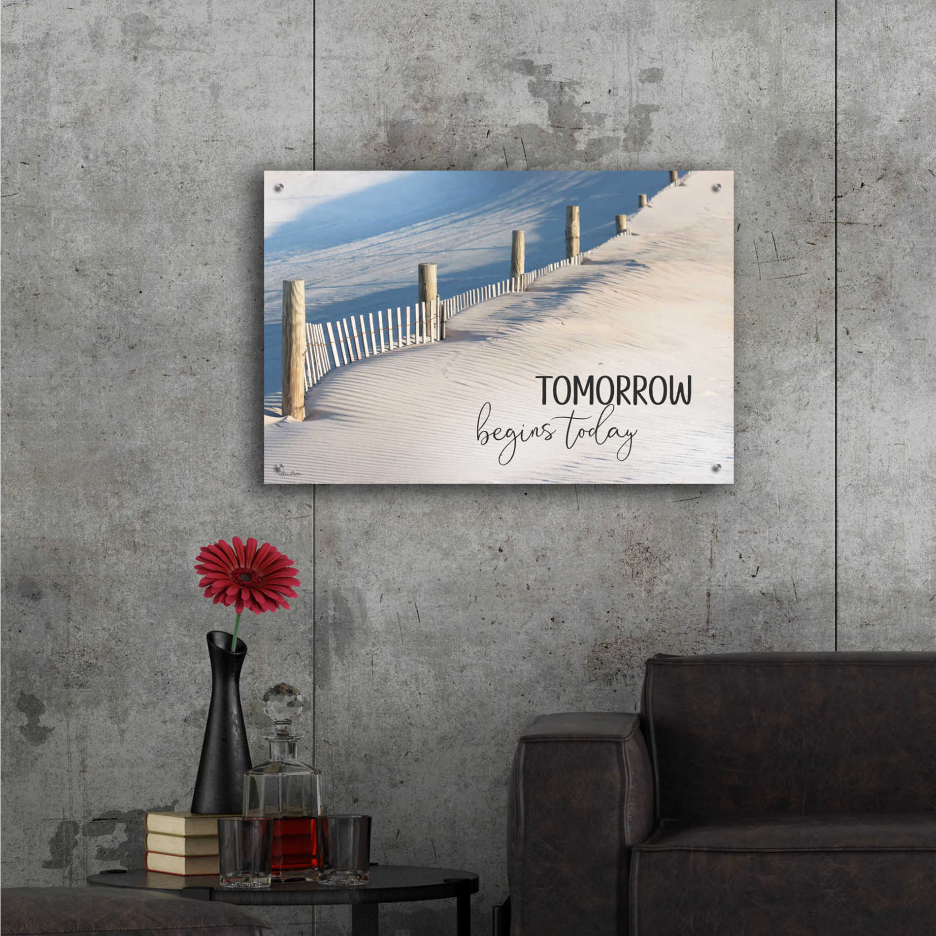 Epic Art 'Tomorrow Begins Today' by Lori Deiter Acrylic Glass Wall Art,36x24