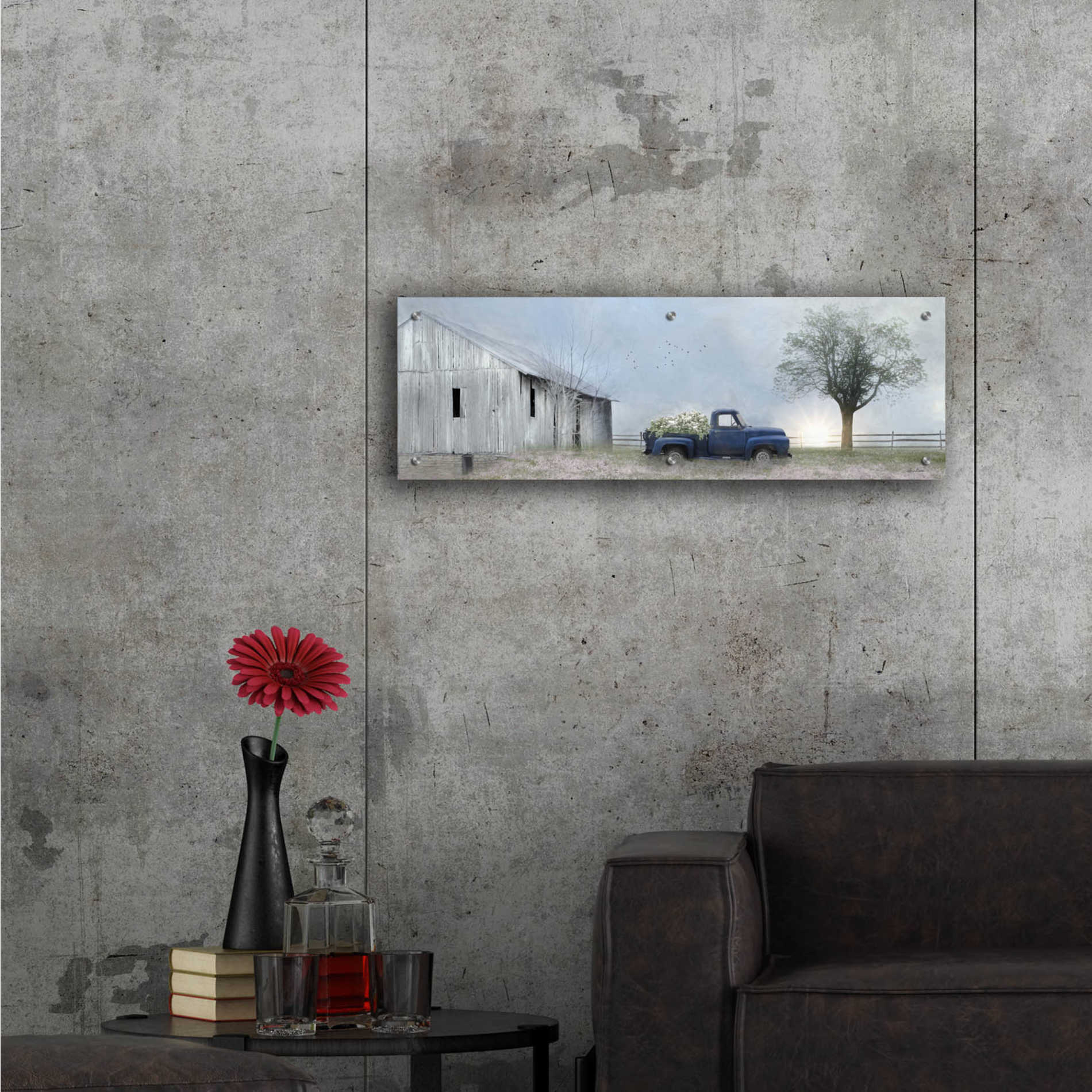 Epic Art 'Jonestown Barn' by Lori Deiter Acrylic Glass Wall Art,36x12