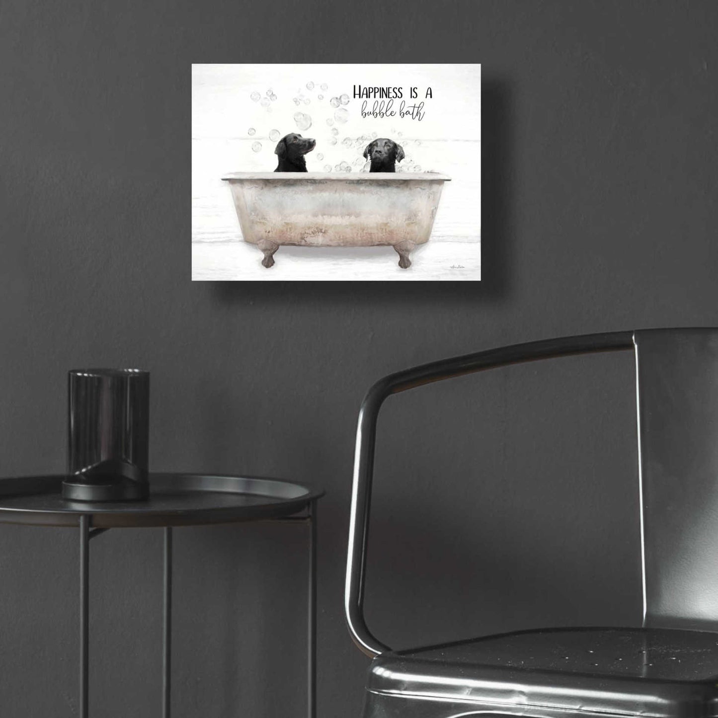 Epic Art 'Happiness is a Bubble Bath' by Lori Deiter Acrylic Glass Wall Art,16x12