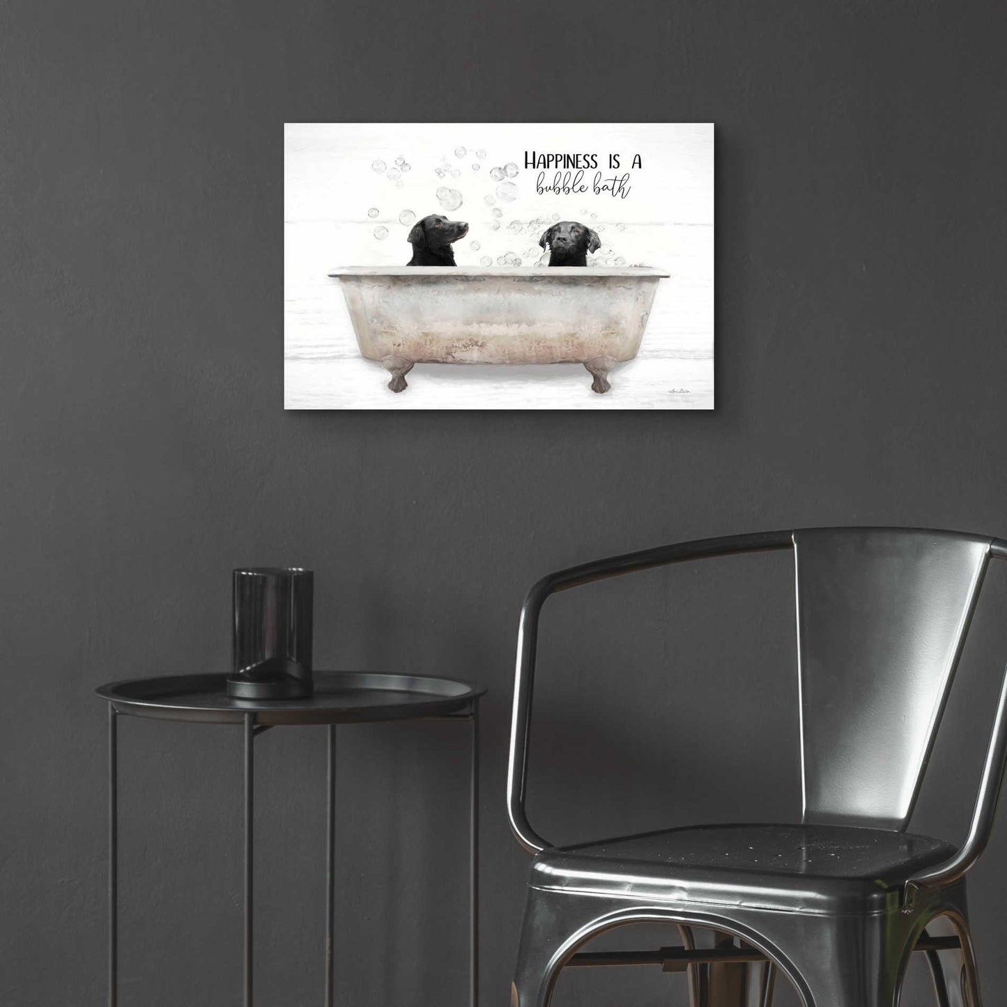 Epic Art 'Happiness is a Bubble Bath' by Lori Deiter Acrylic Glass Wall Art,24x16