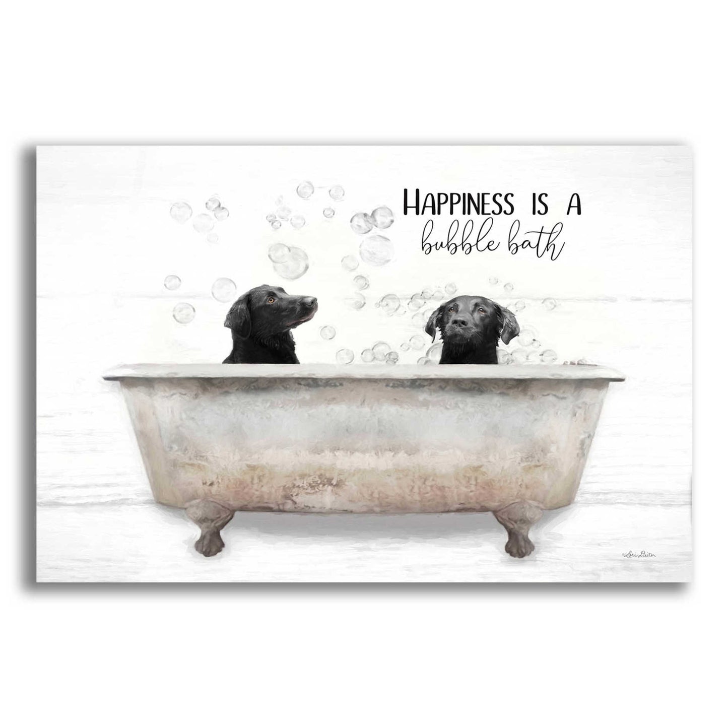 Epic Art 'Happiness is a Bubble Bath' by Lori Deiter Acrylic Glass Wall Art
