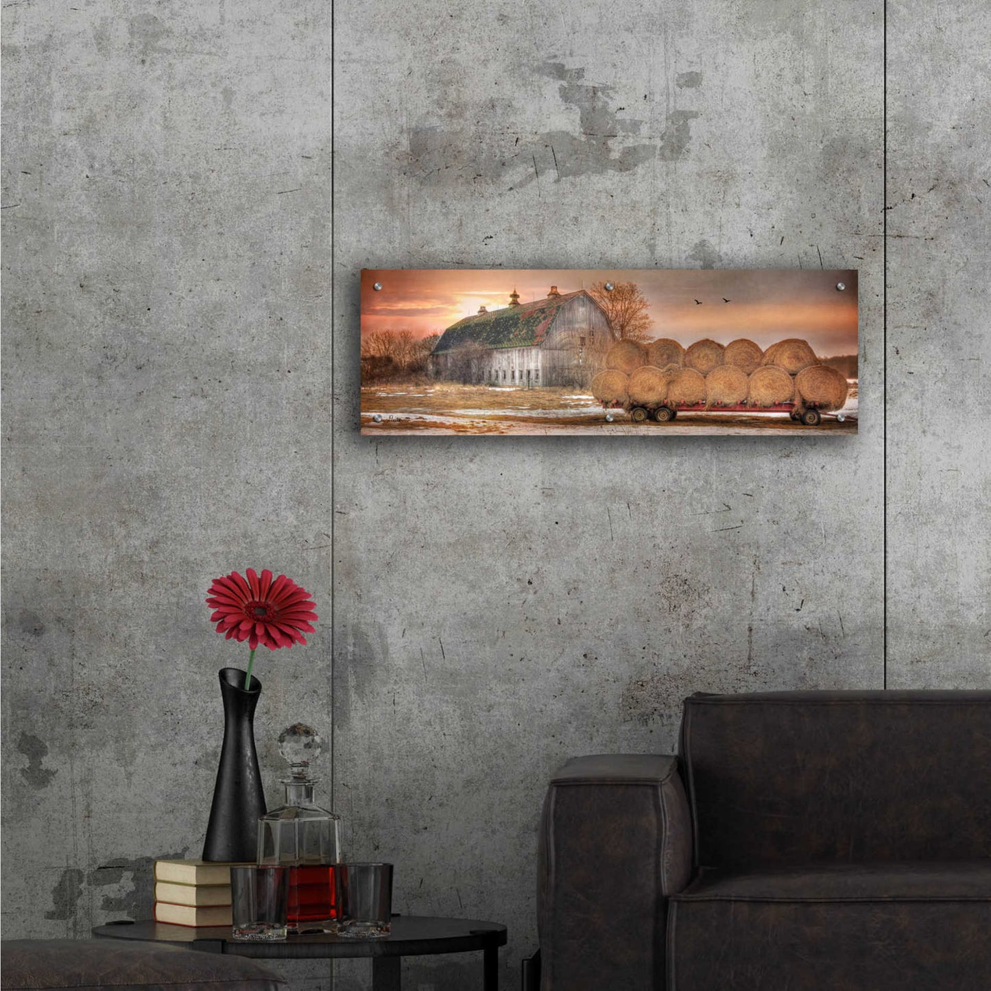 Epic Art 'Sunset on the Far' by Lori Deiter Acrylic Glass Wall Art,36x12