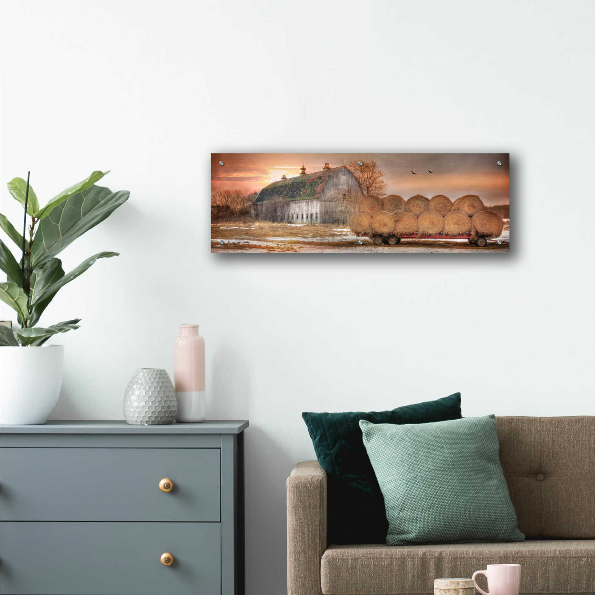 Epic Art 'Sunset on the Far' by Lori Deiter Acrylic Glass Wall Art,36x12