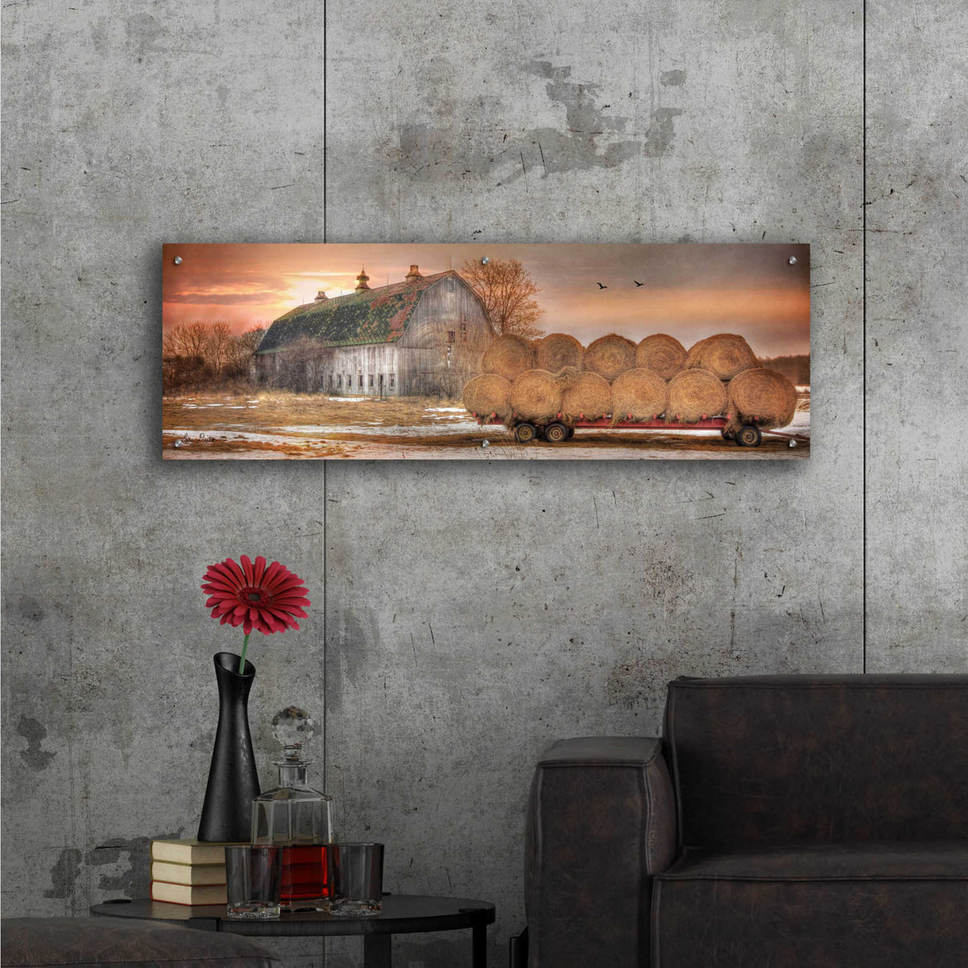 Epic Art 'Sunset on the Far' by Lori Deiter Acrylic Glass Wall Art,48x16