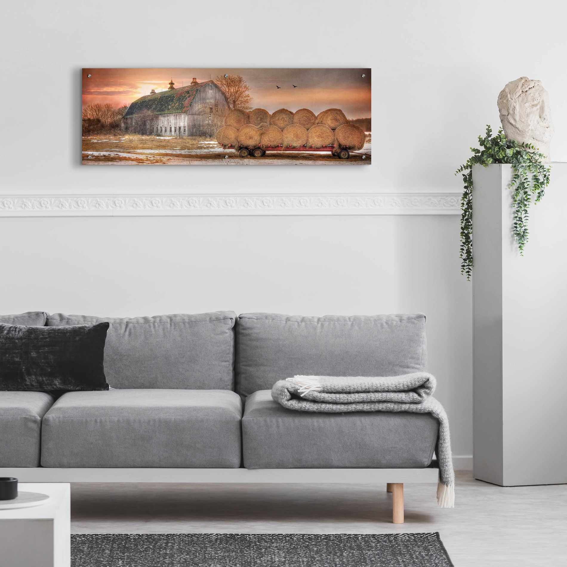 Epic Art 'Sunset on the Far' by Lori Deiter Acrylic Glass Wall Art,48x16