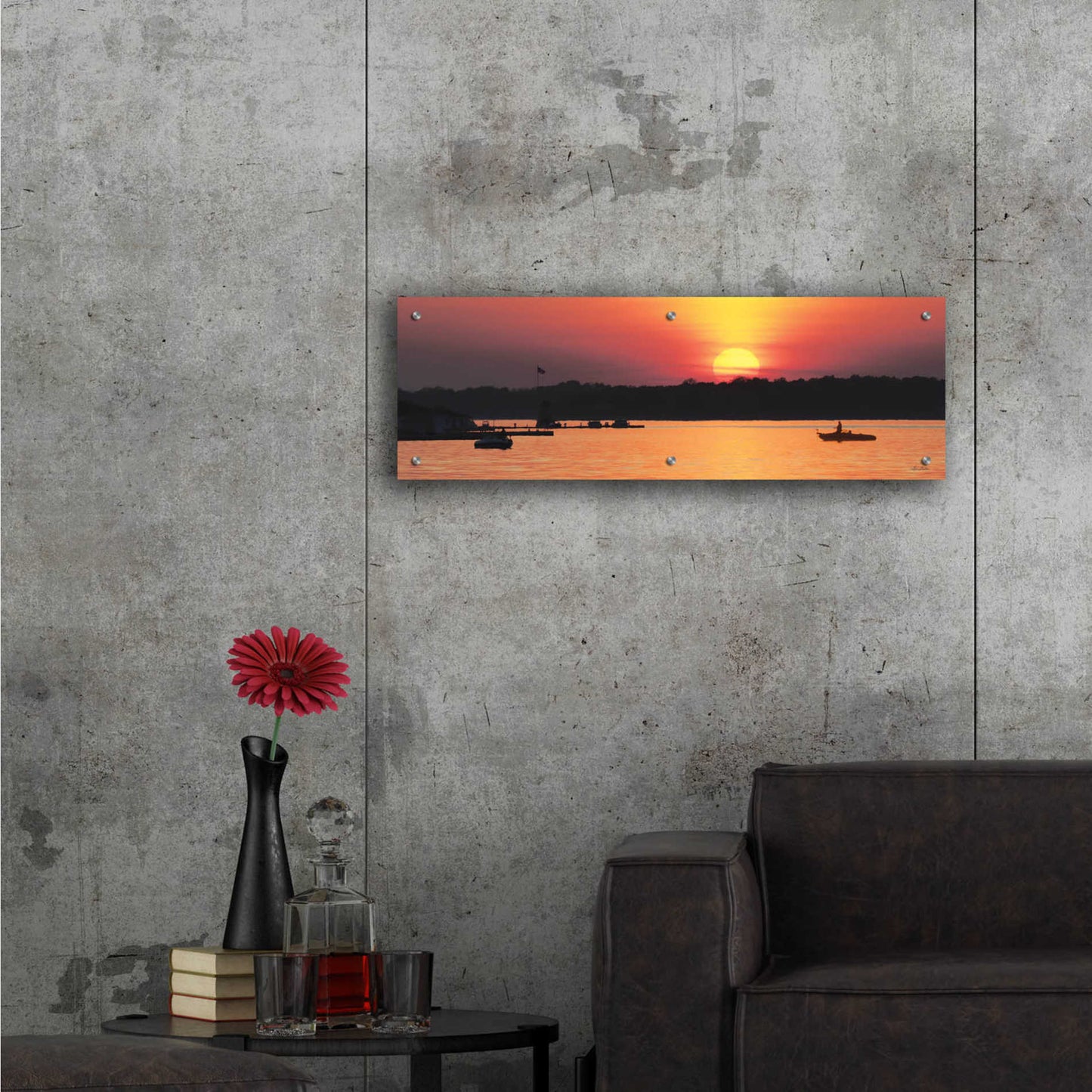 Epic Art 'River Sunset' by Lori Deiter Acrylic Glass Wall Art,36x12