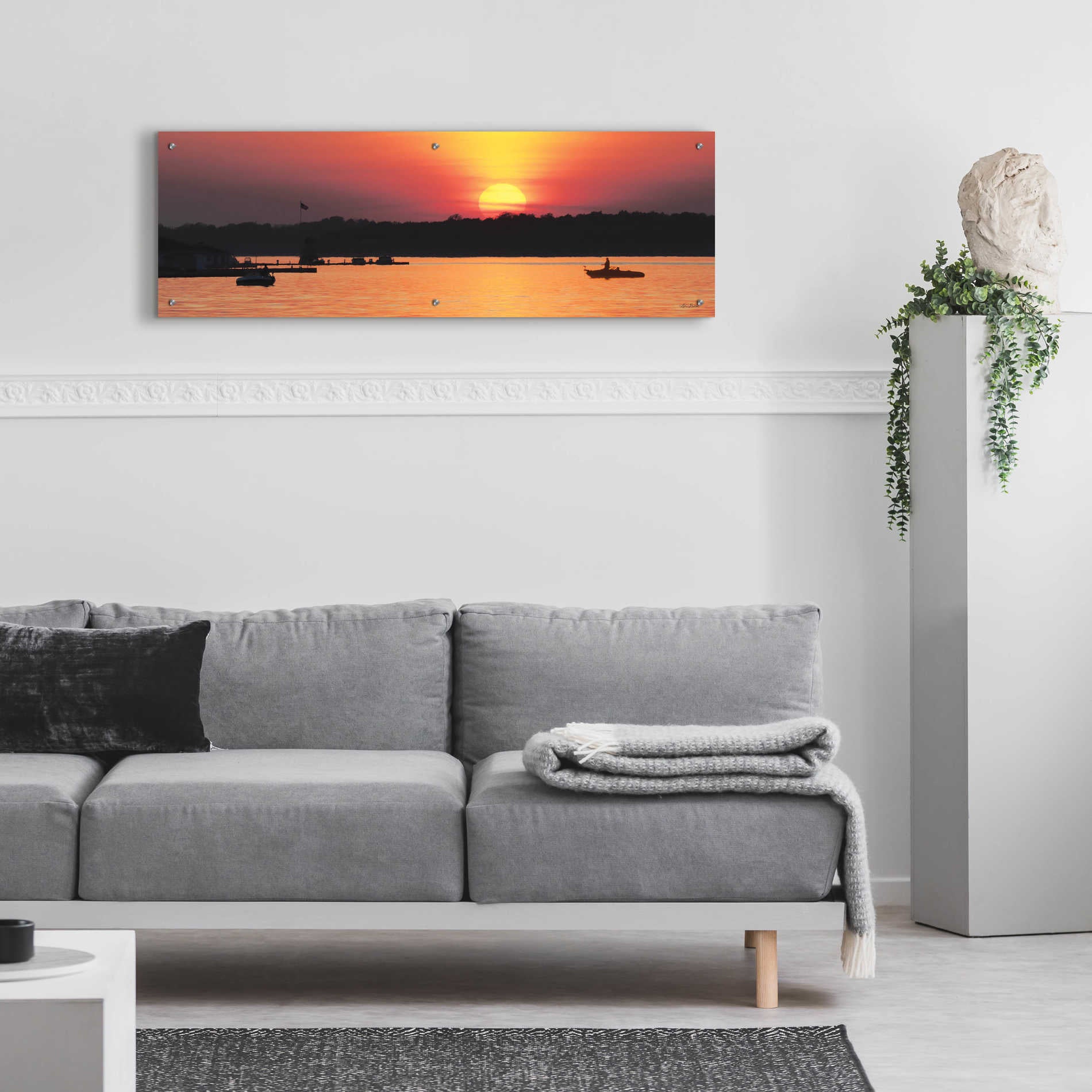 Epic Art 'River Sunset' by Lori Deiter Acrylic Glass Wall Art,48x16