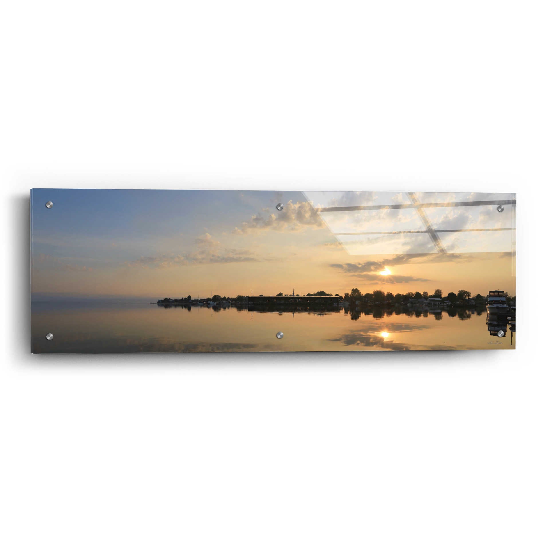 Epic Art 'French Bay Sunrise' by Lori Deiter Acrylic Glass Wall Art,36x12