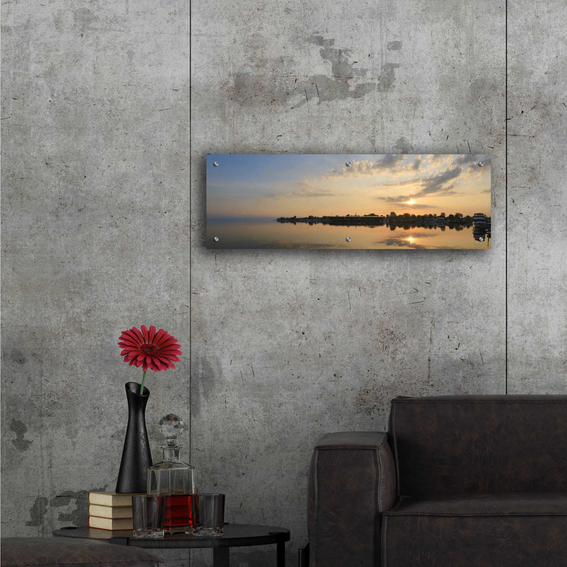 Epic Art 'French Bay Sunrise' by Lori Deiter Acrylic Glass Wall Art,36x12