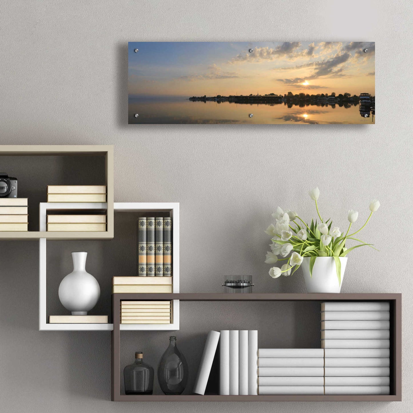 Epic Art 'French Bay Sunrise' by Lori Deiter Acrylic Glass Wall Art,36x12