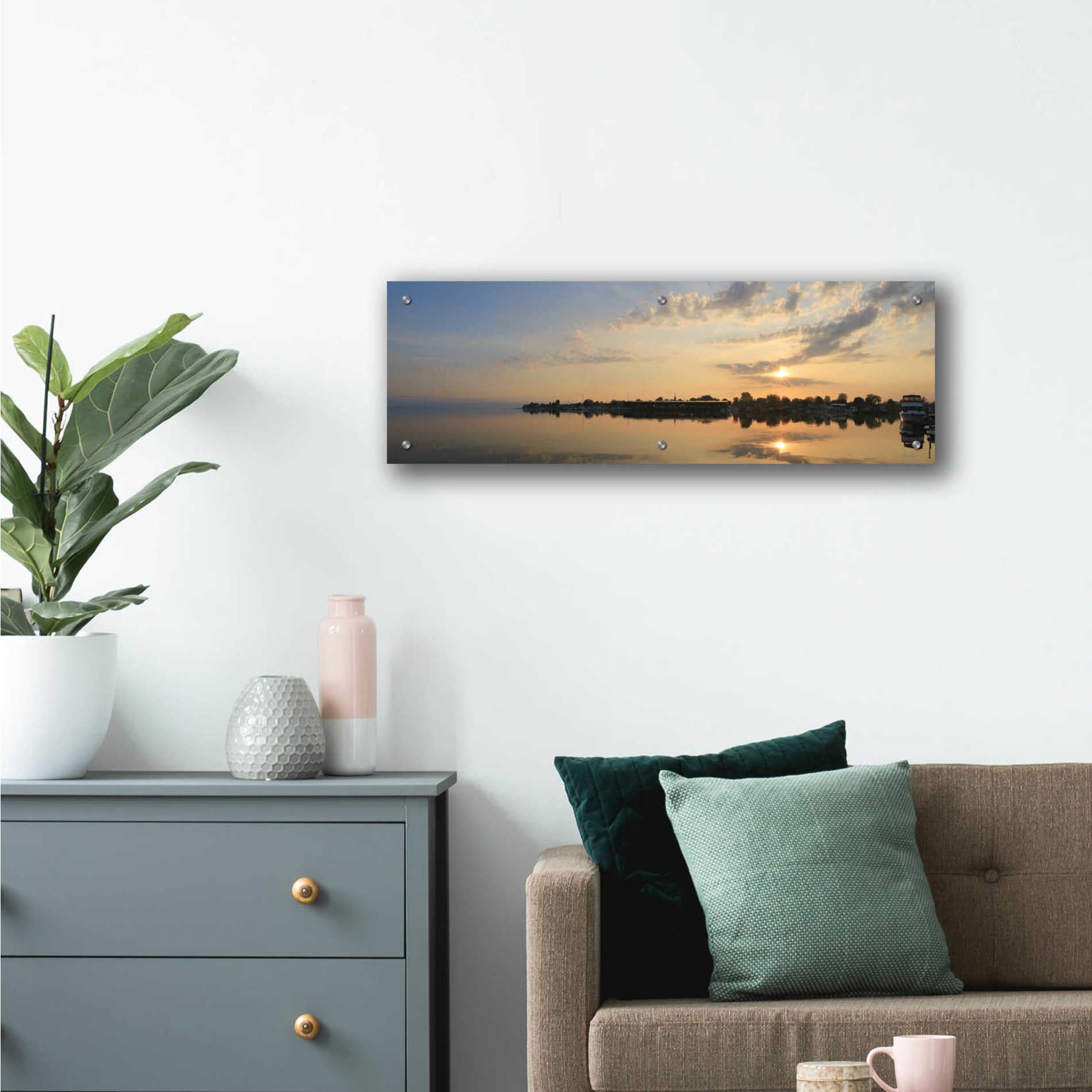 Epic Art 'French Bay Sunrise' by Lori Deiter Acrylic Glass Wall Art,36x12