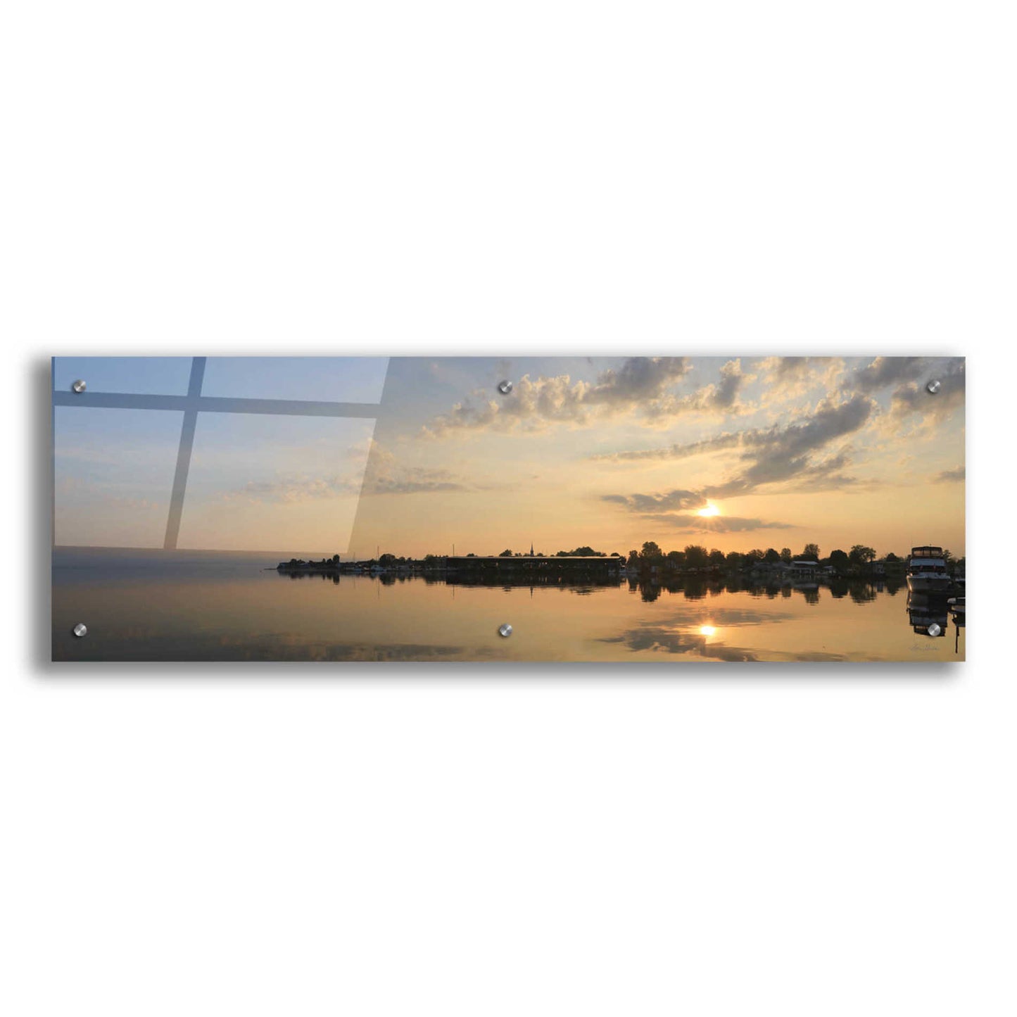 Epic Art 'French Bay Sunrise' by Lori Deiter Acrylic Glass Wall Art,36x12