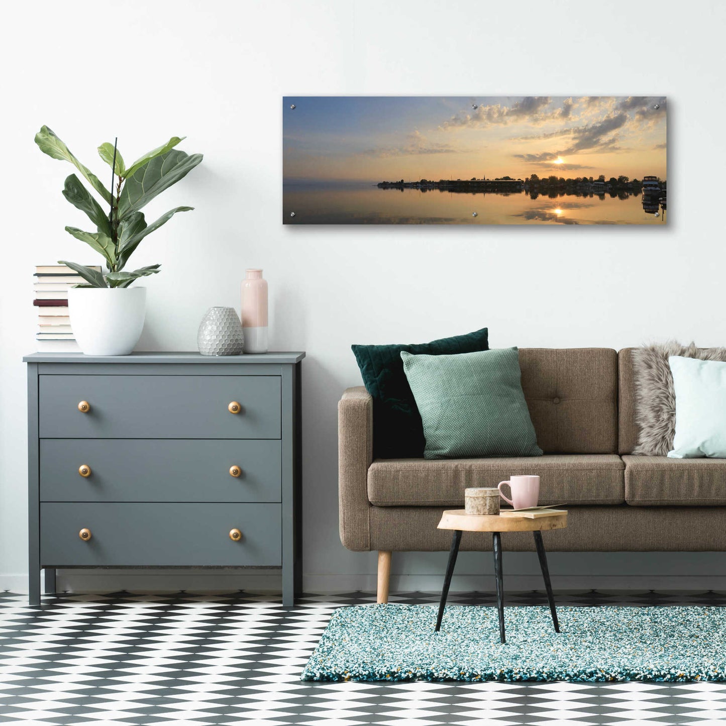 Epic Art 'French Bay Sunrise' by Lori Deiter Acrylic Glass Wall Art,48x16