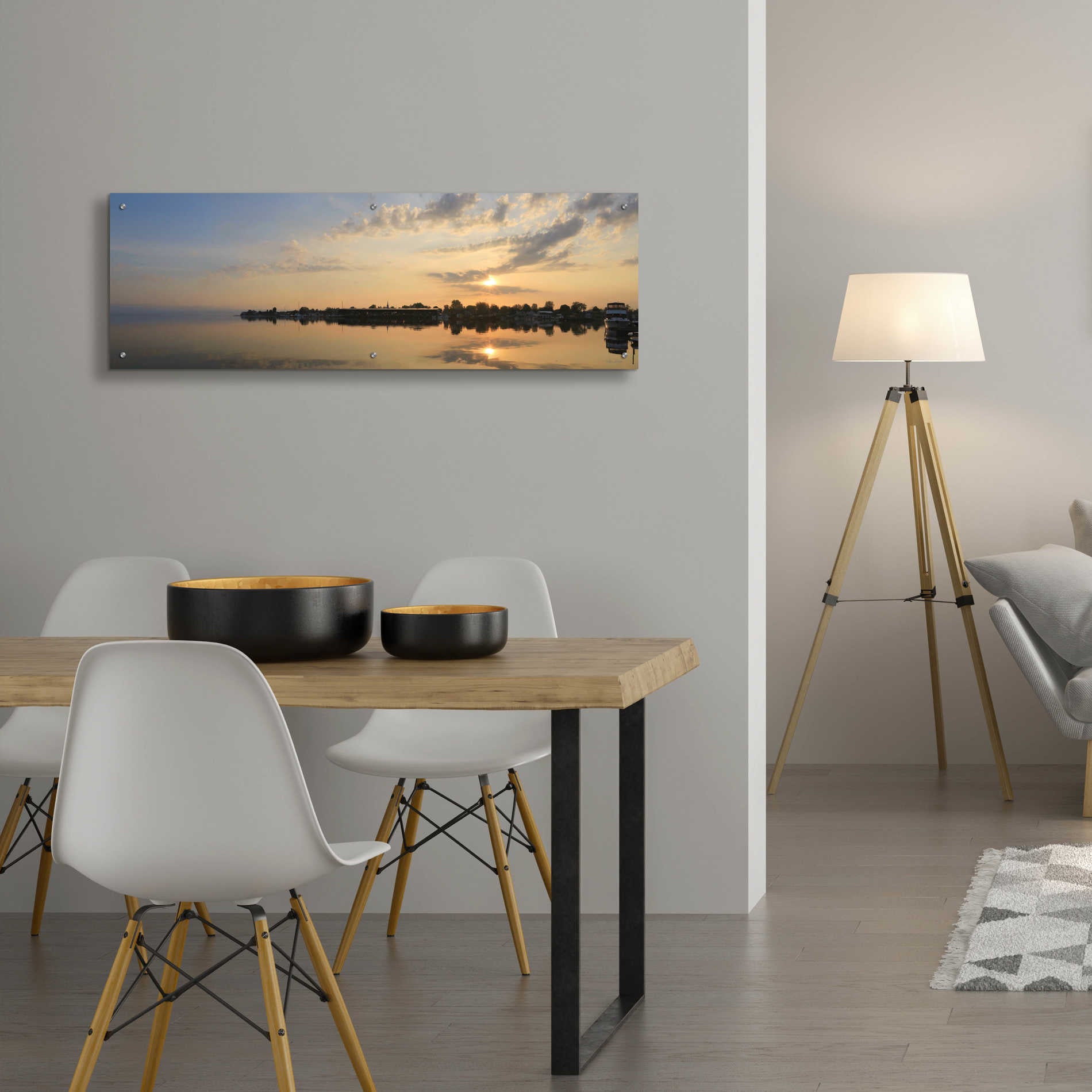 Epic Art 'French Bay Sunrise' by Lori Deiter Acrylic Glass Wall Art,48x16