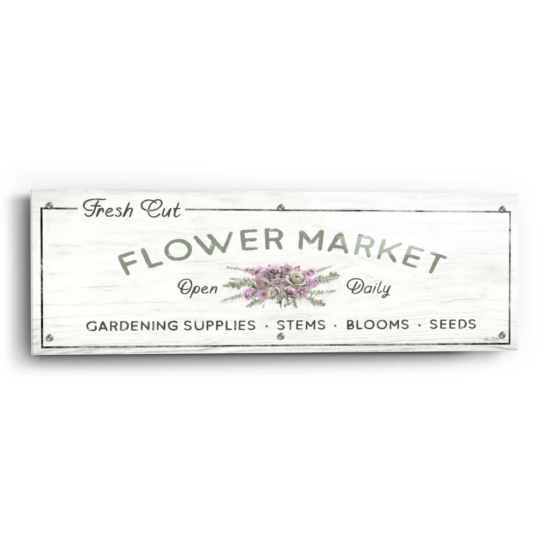 Epic Art 'Flower Market' by Lori Deiter Acrylic Glass Wall Art,36x12