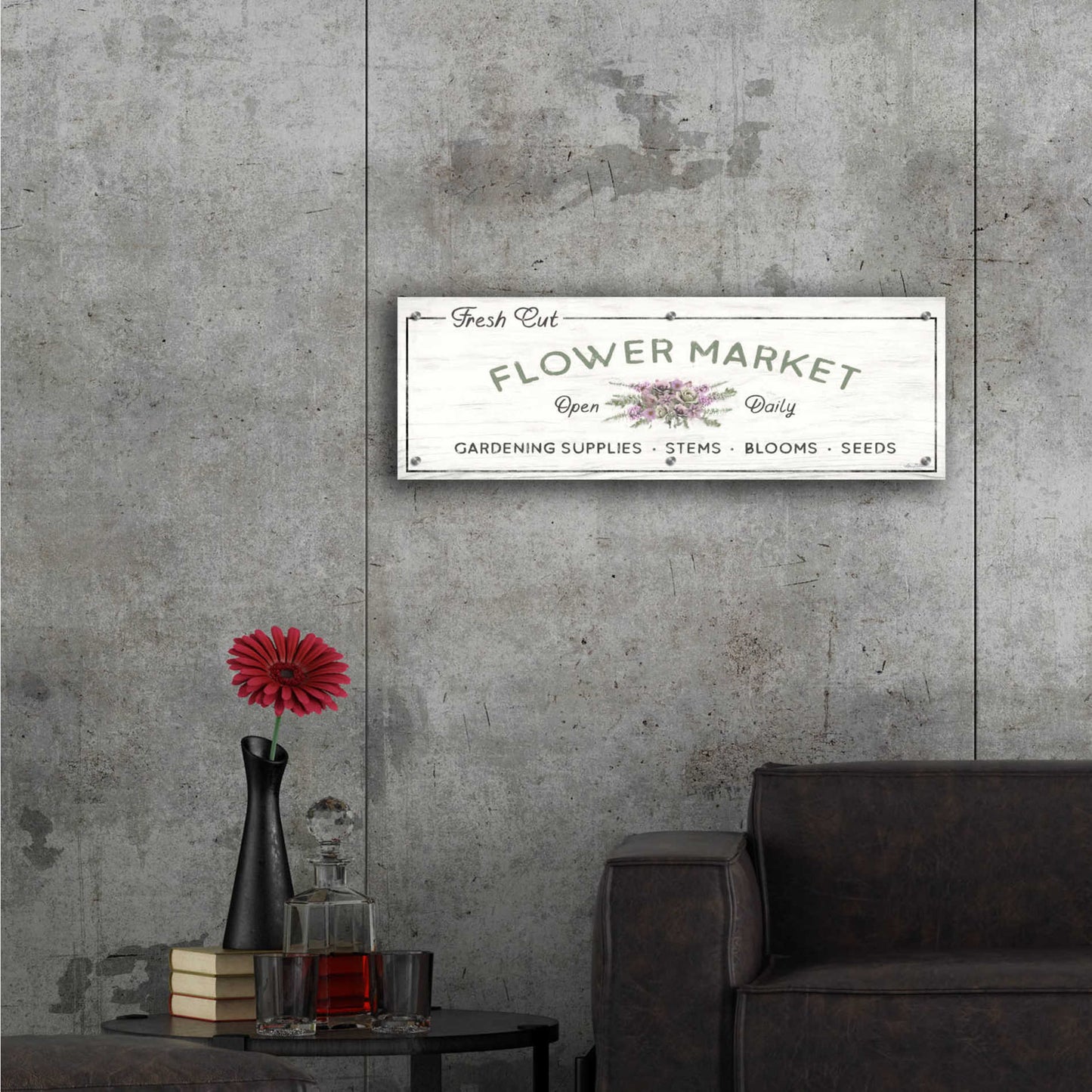 Epic Art 'Flower Market' by Lori Deiter Acrylic Glass Wall Art,36x12