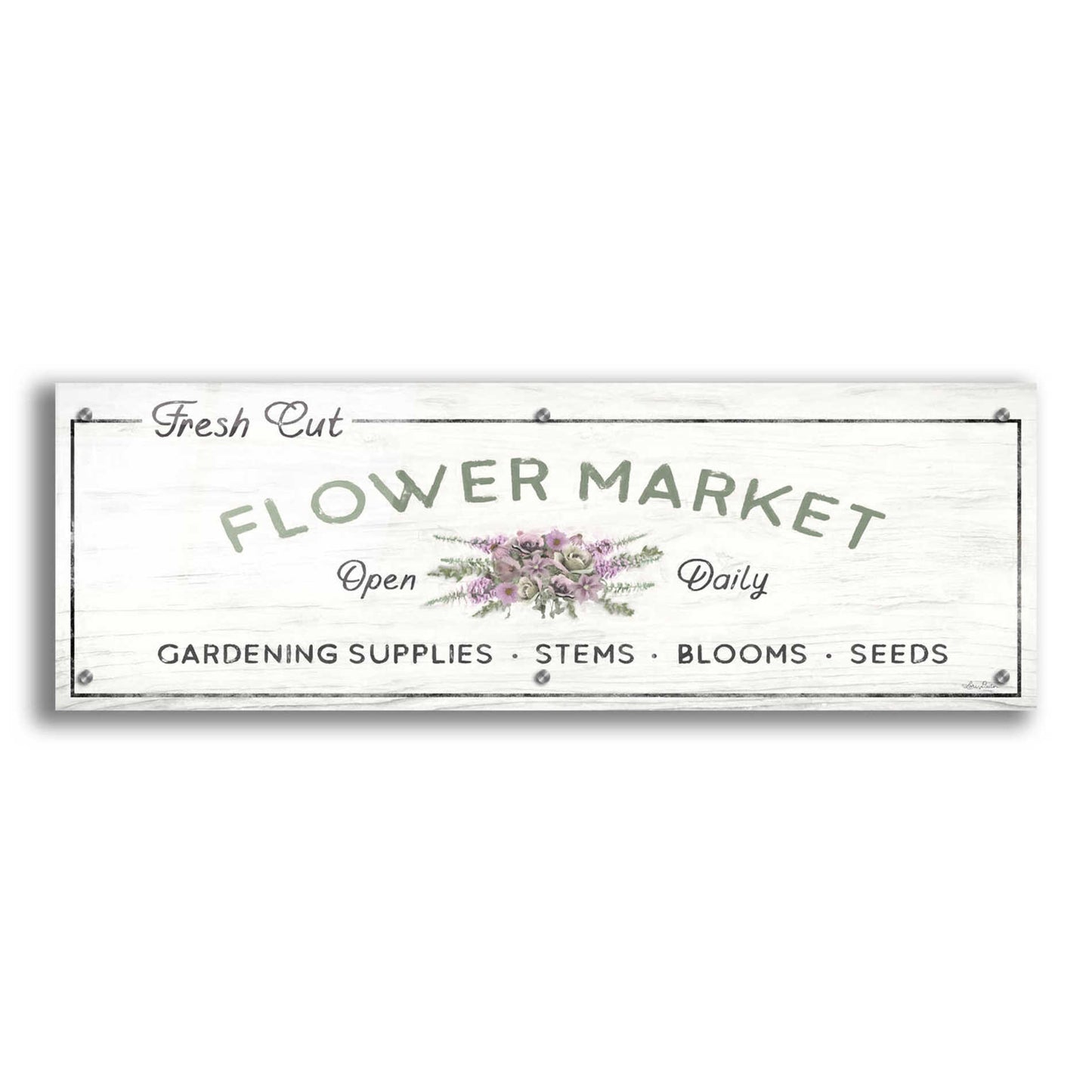 Epic Art 'Flower Market' by Lori Deiter Acrylic Glass Wall Art,36x12