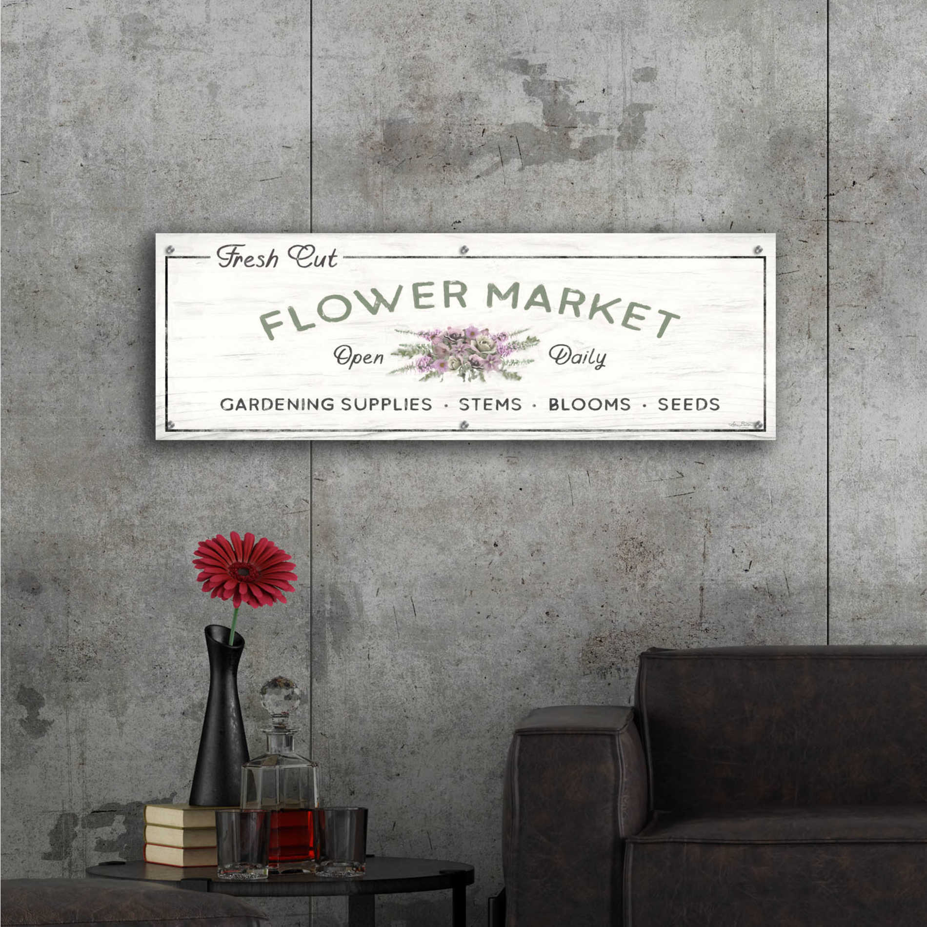 Epic Art 'Flower Market' by Lori Deiter Acrylic Glass Wall Art,48x16