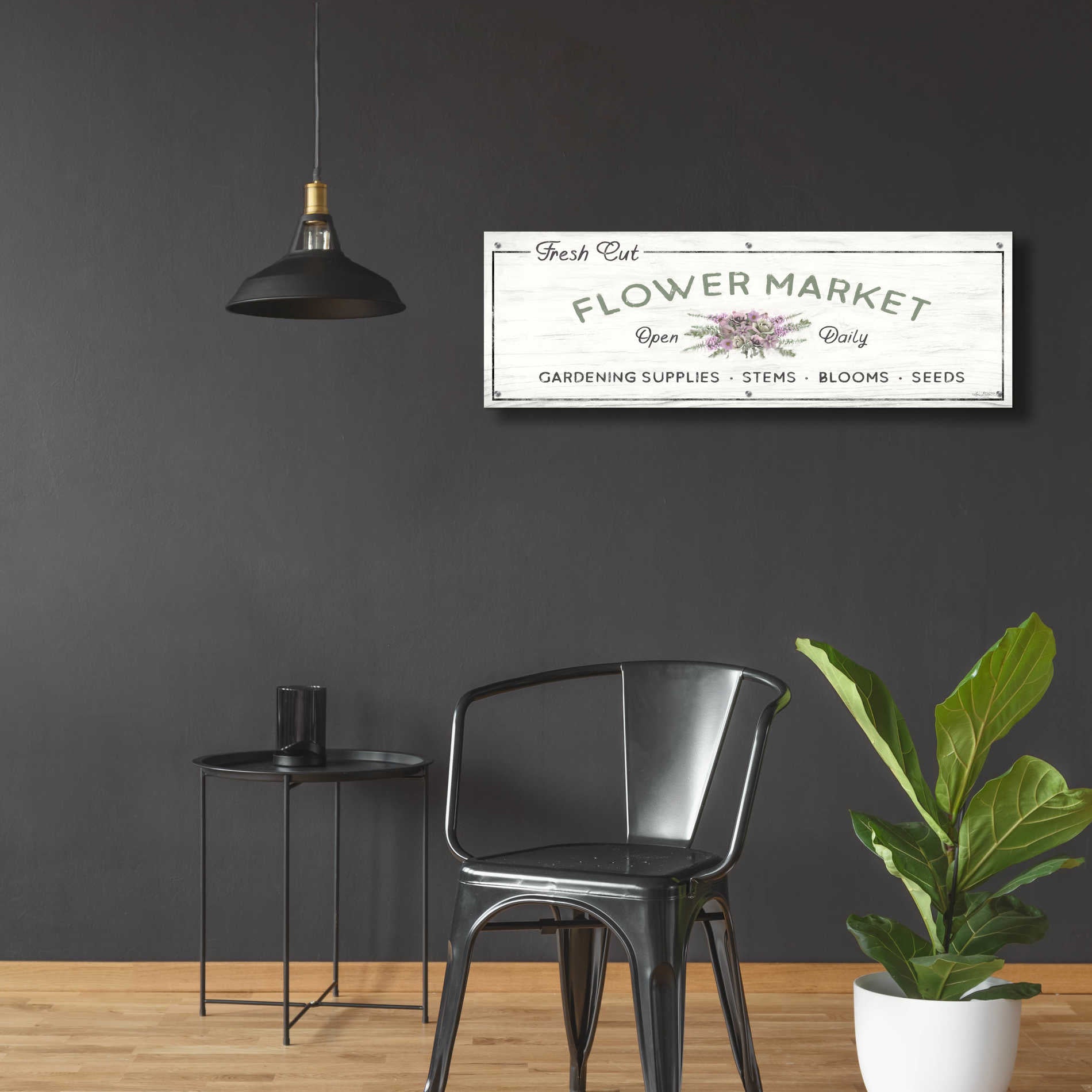 Epic Art 'Flower Market' by Lori Deiter Acrylic Glass Wall Art,48x16