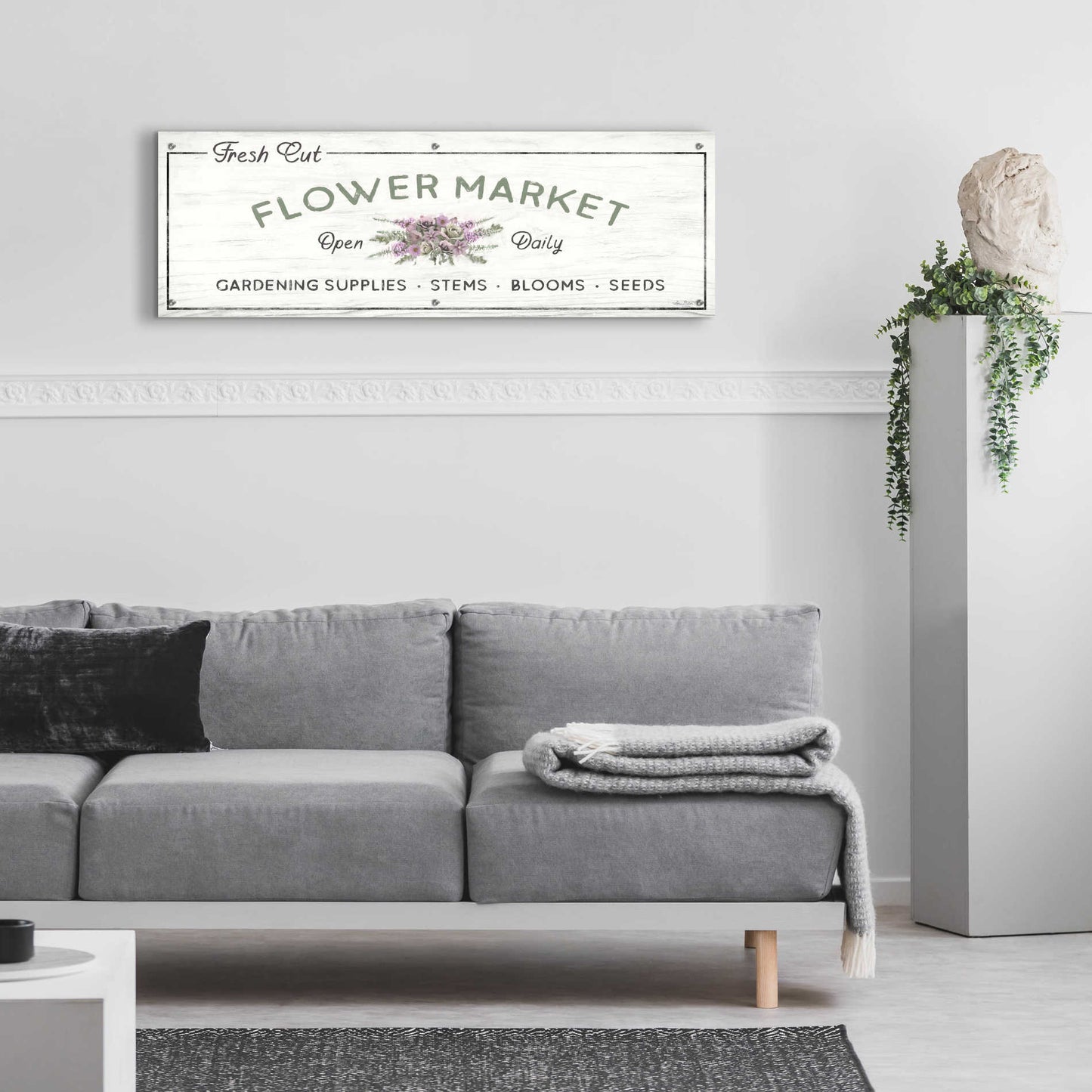 Epic Art 'Flower Market' by Lori Deiter Acrylic Glass Wall Art,48x16