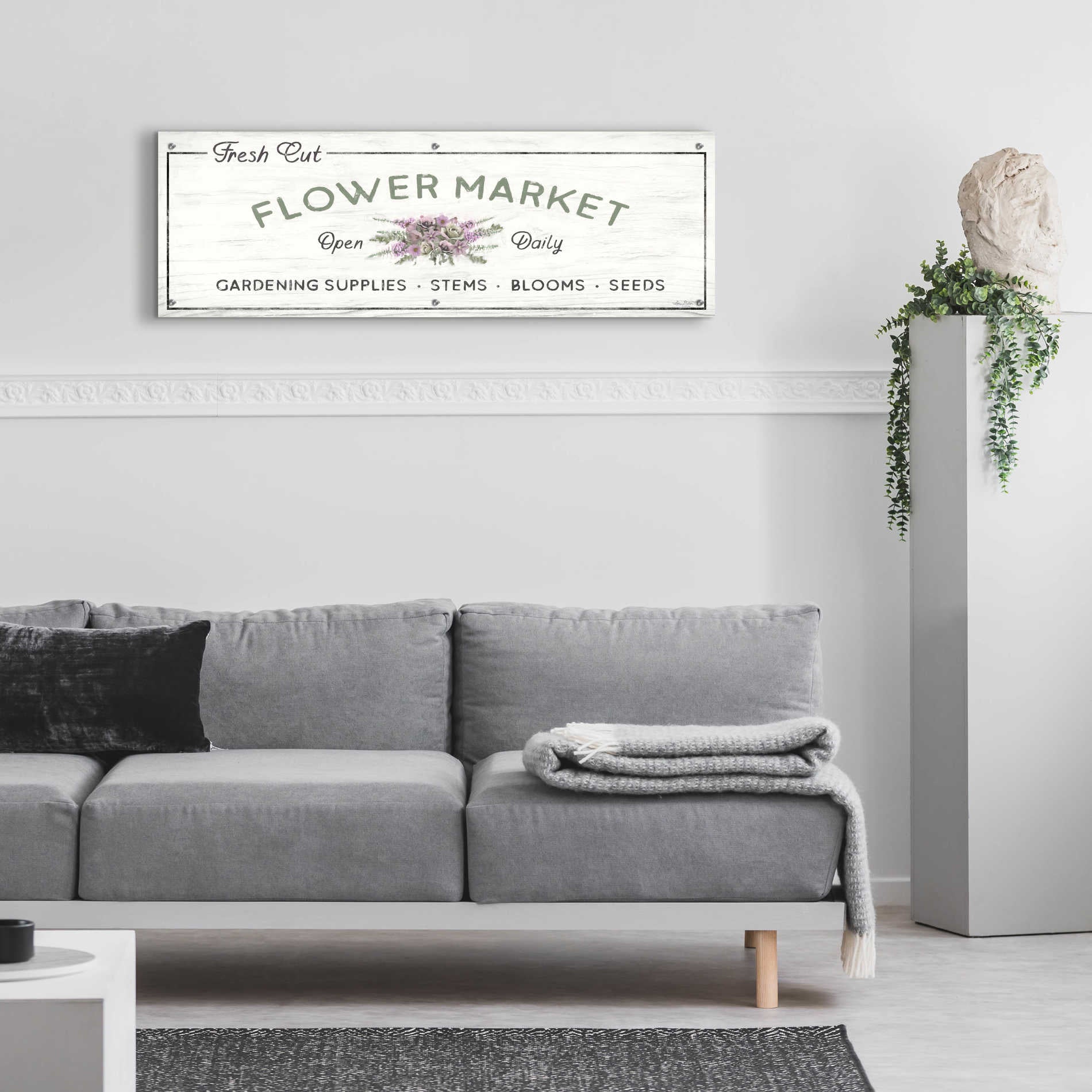 Epic Art 'Flower Market' by Lori Deiter Acrylic Glass Wall Art,48x16