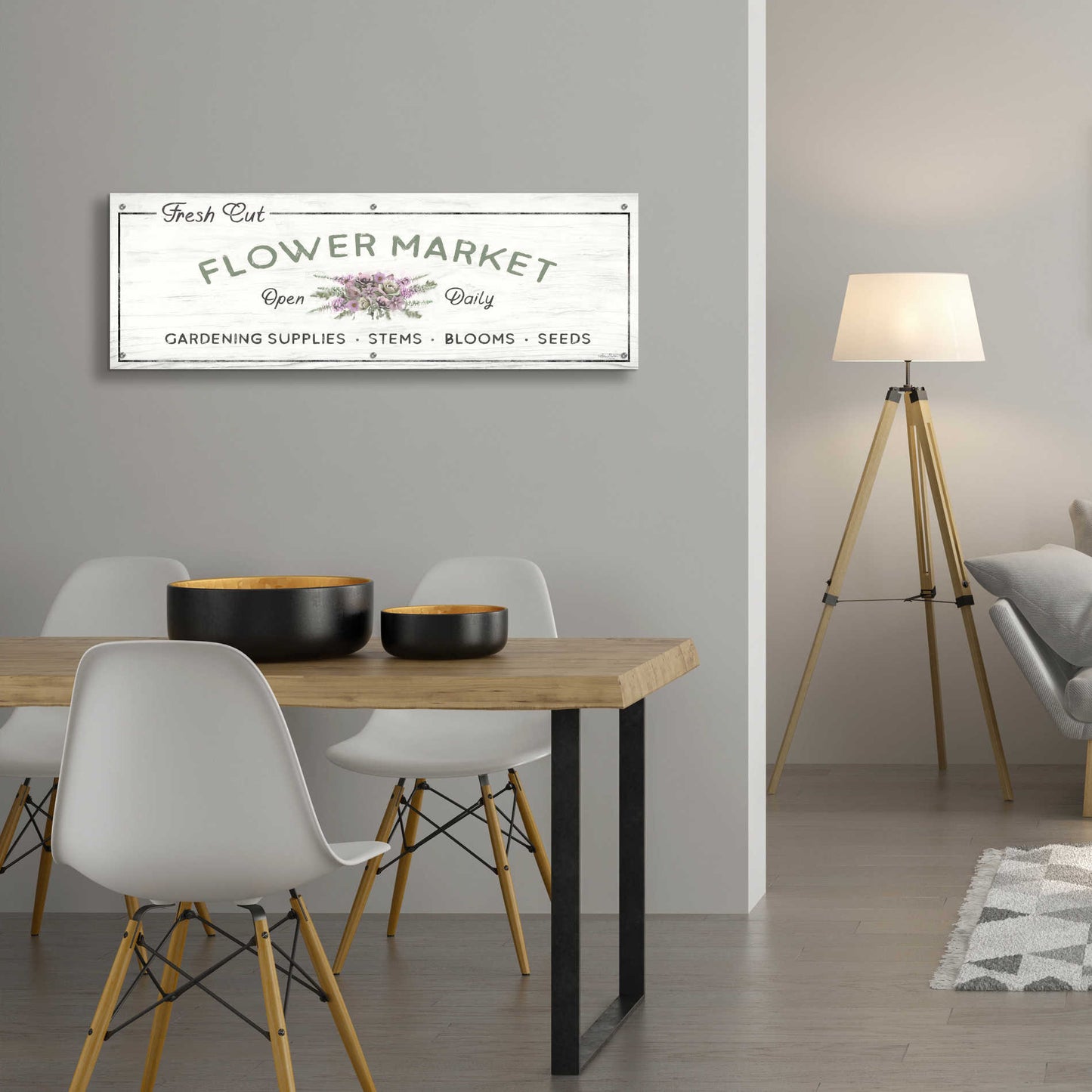 Epic Art 'Flower Market' by Lori Deiter Acrylic Glass Wall Art,48x16