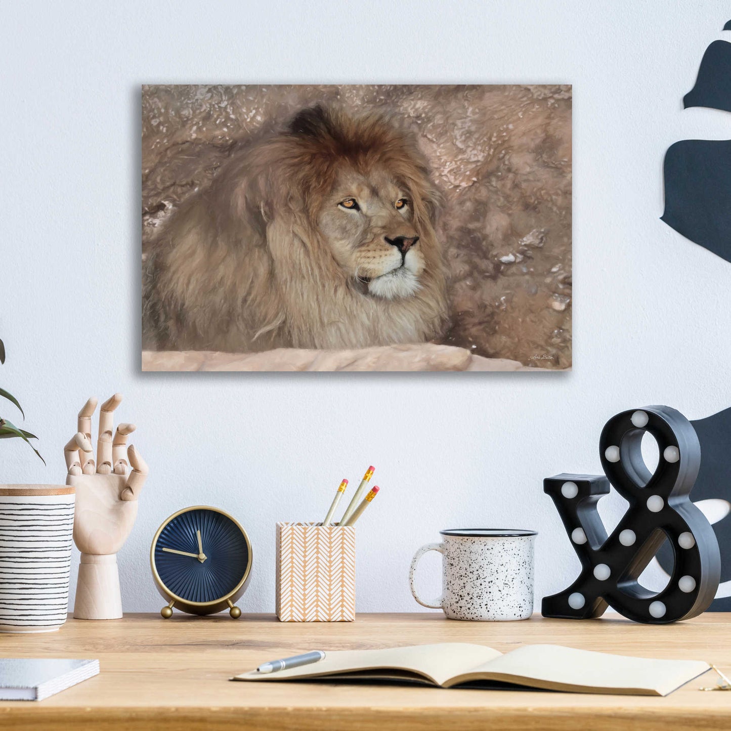 Epic Art 'Leo the Lion' by Lori Deiter Acrylic Glass Wall Art,16x12