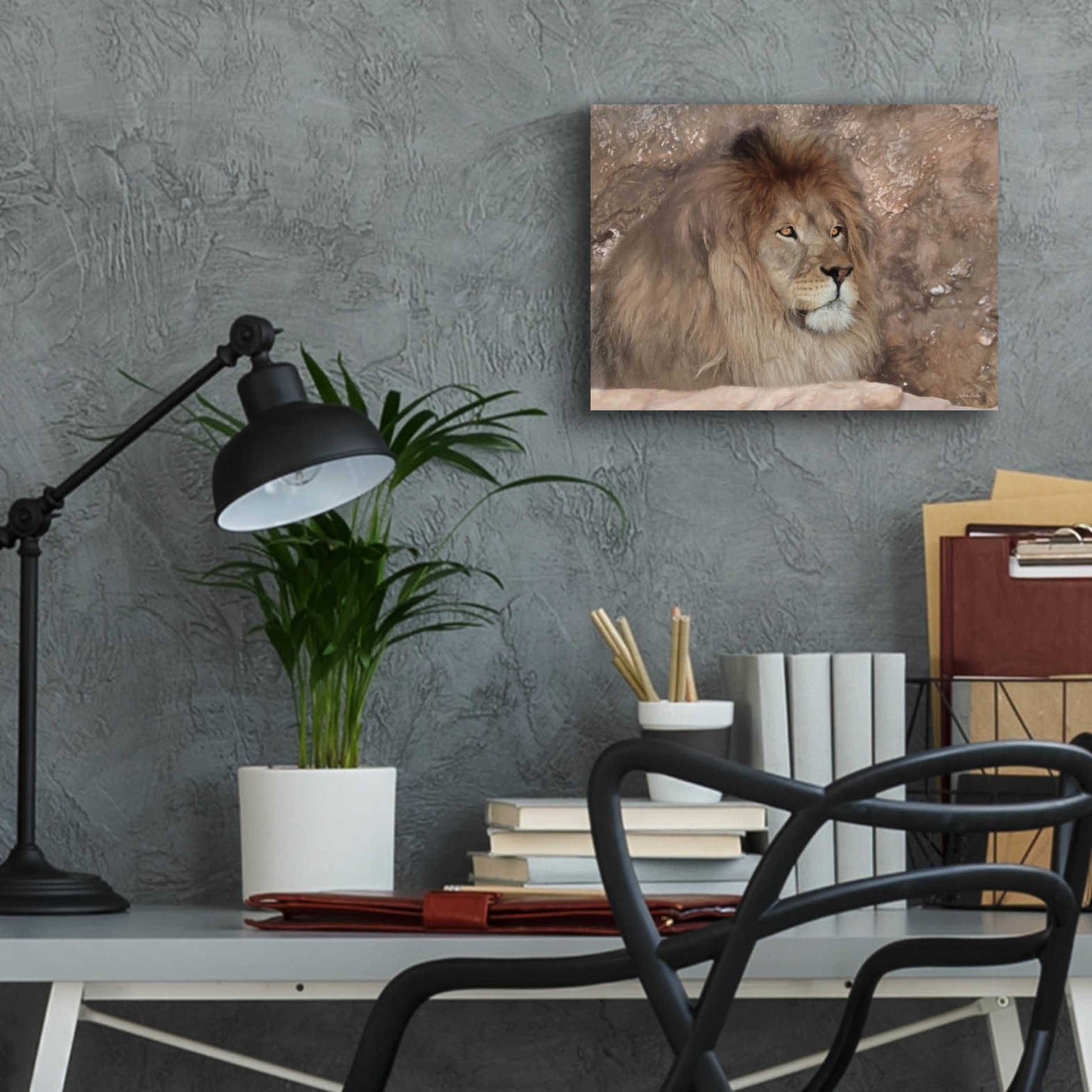 Epic Art 'Leo the Lion' by Lori Deiter Acrylic Glass Wall Art,16x12