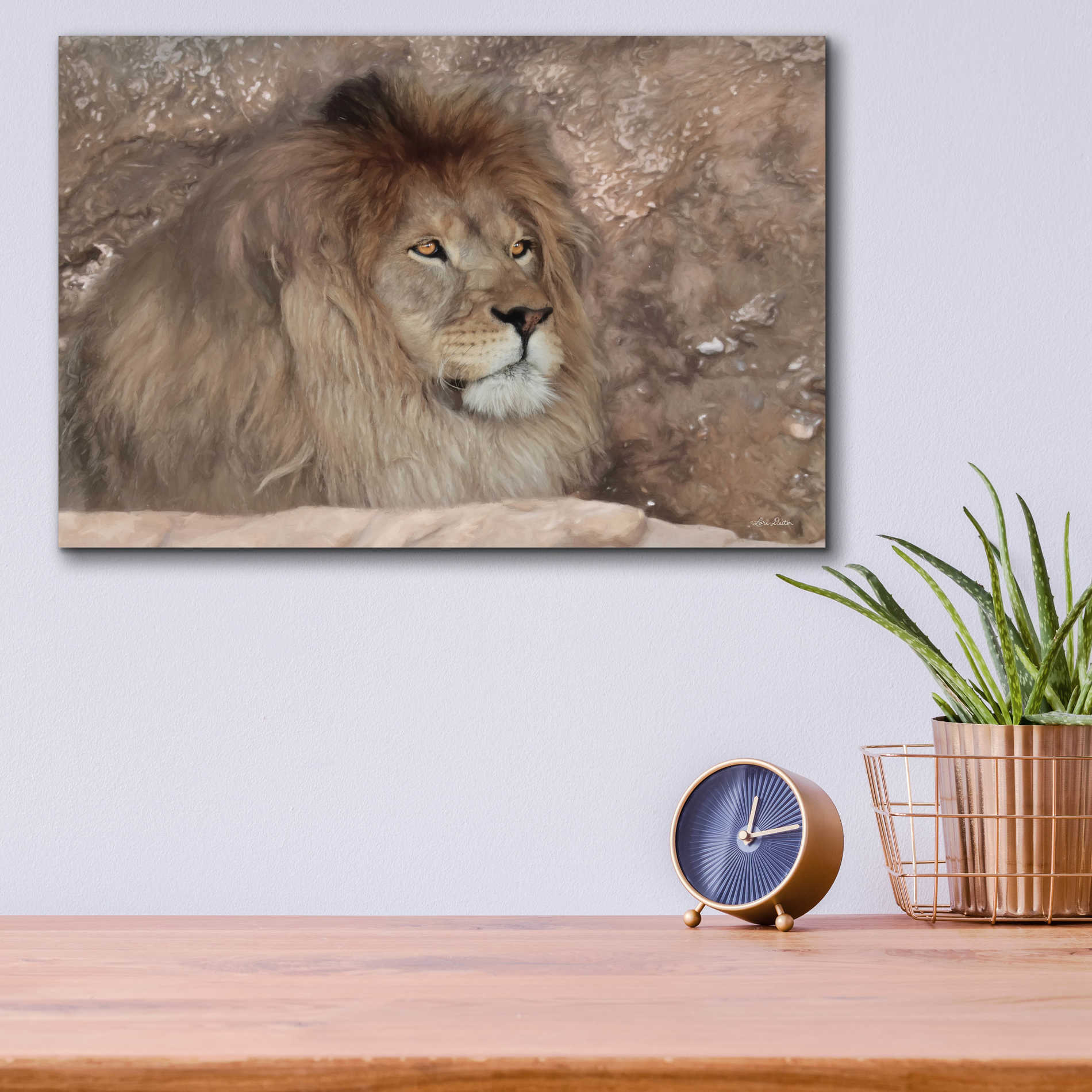 Epic Art 'Leo the Lion' by Lori Deiter Acrylic Glass Wall Art,16x12