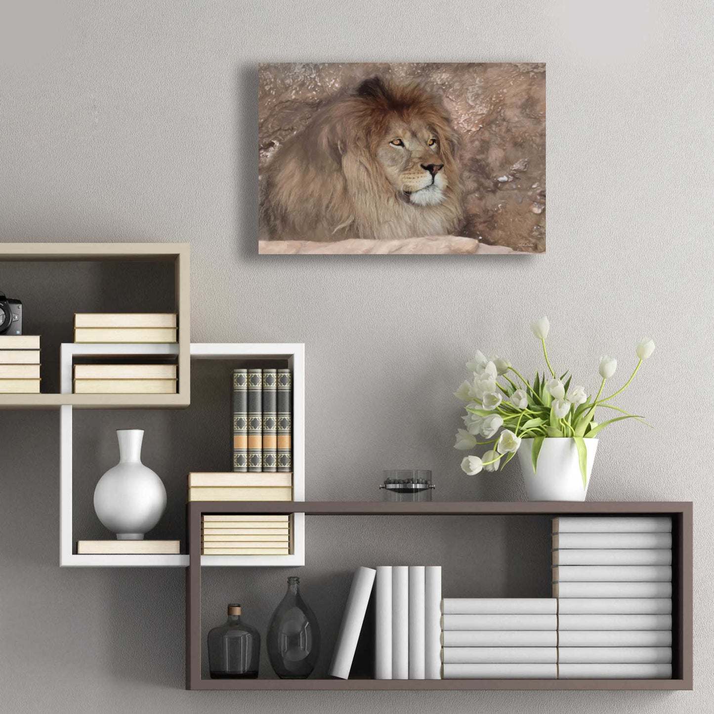 Epic Art 'Leo the Lion' by Lori Deiter Acrylic Glass Wall Art,24x16