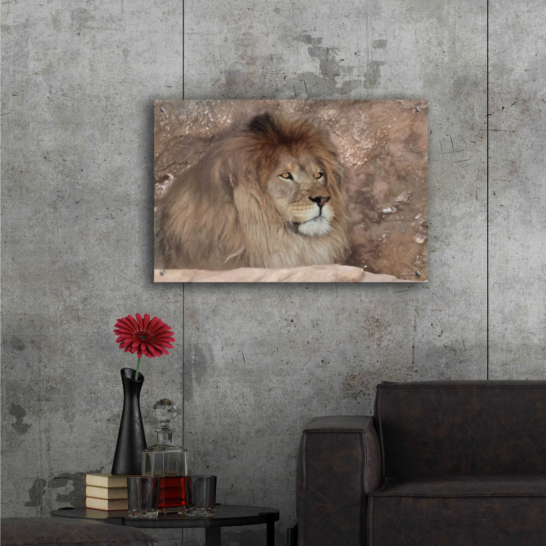 Epic Art 'Leo the Lion' by Lori Deiter Acrylic Glass Wall Art,36x24