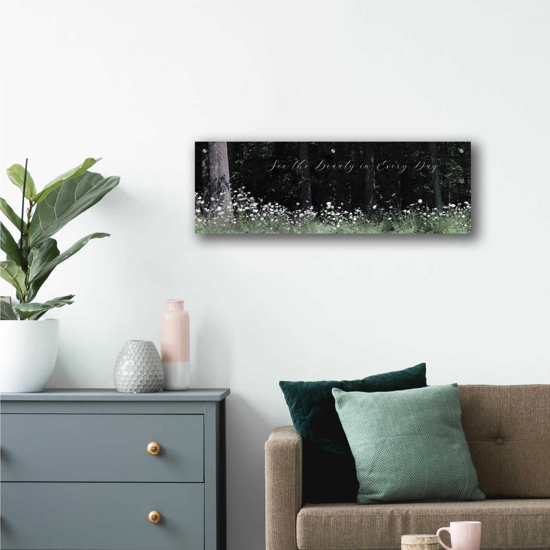 Epic Art 'See the Beauty in Every Day' by Lori Deiter Acrylic Glass Wall Art,36x12