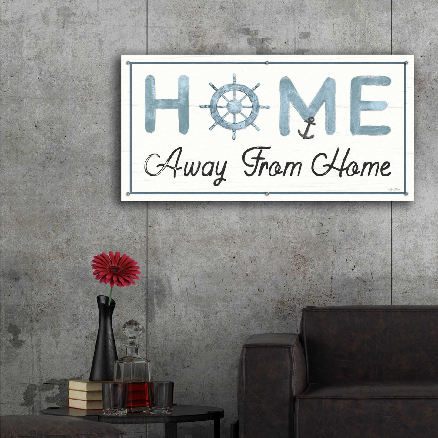 Epic Art 'Nautical Home Away from Home II' by Lori Deiter Acrylic Glass Wall Art,48x24