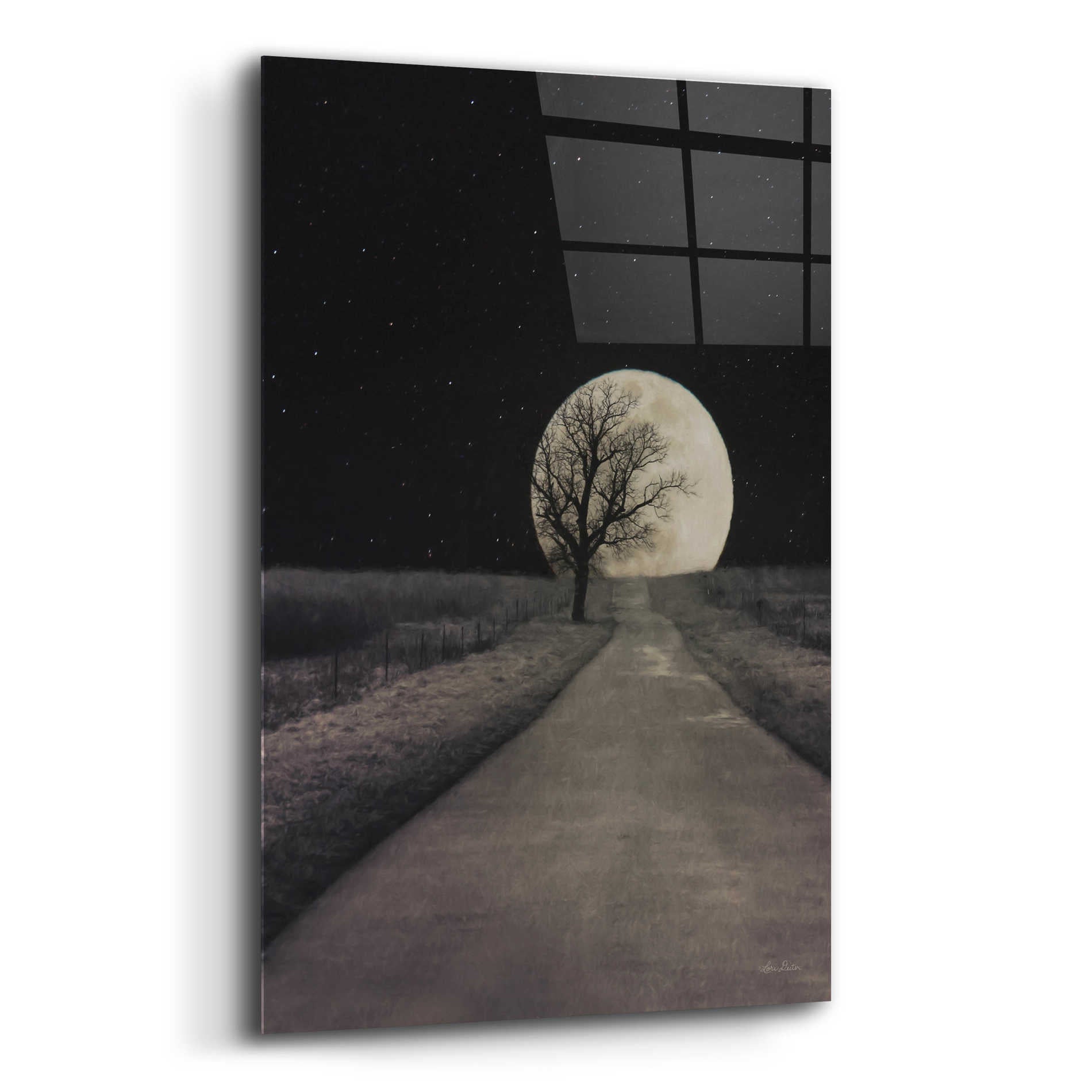 Epic Art 'Moonlit Country Road' by Lori Deiter Acrylic Glass Wall Art,16x24