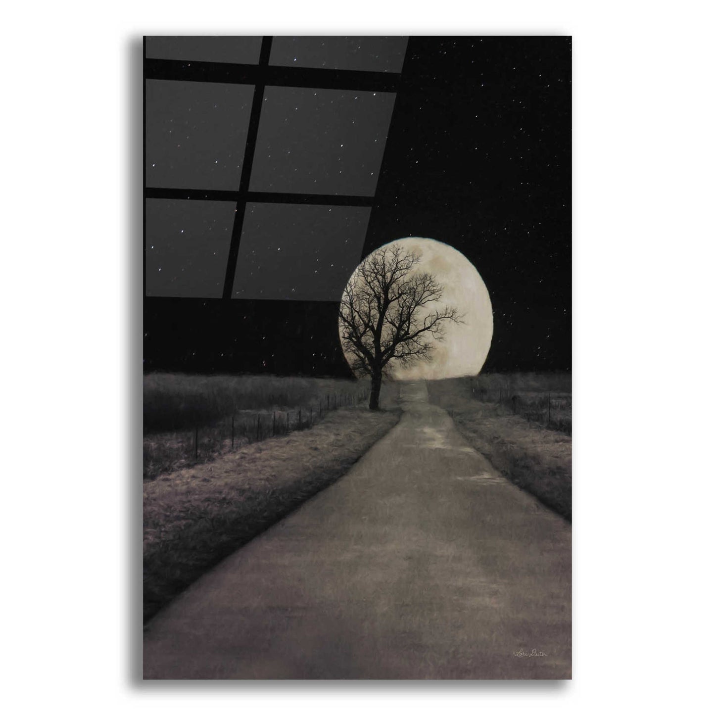 Epic Art 'Moonlit Country Road' by Lori Deiter Acrylic Glass Wall Art,16x24