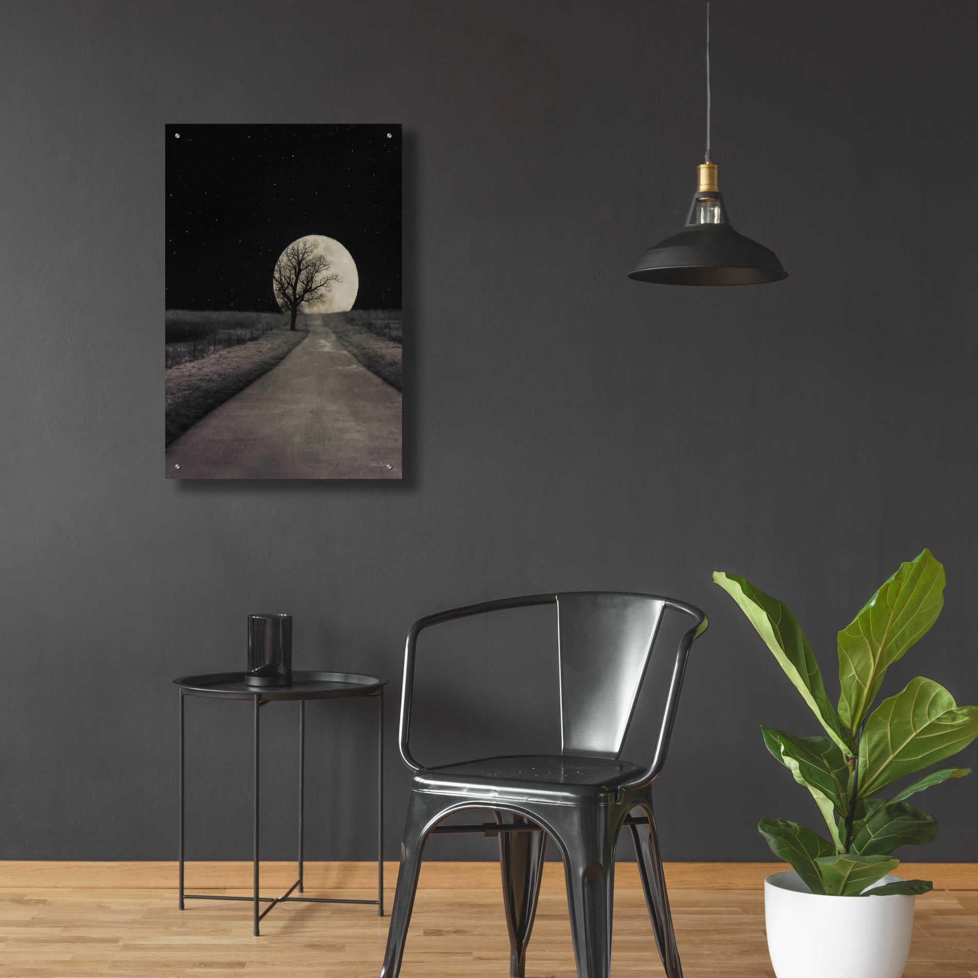 Epic Art 'Moonlit Country Road' by Lori Deiter Acrylic Glass Wall Art,24x36