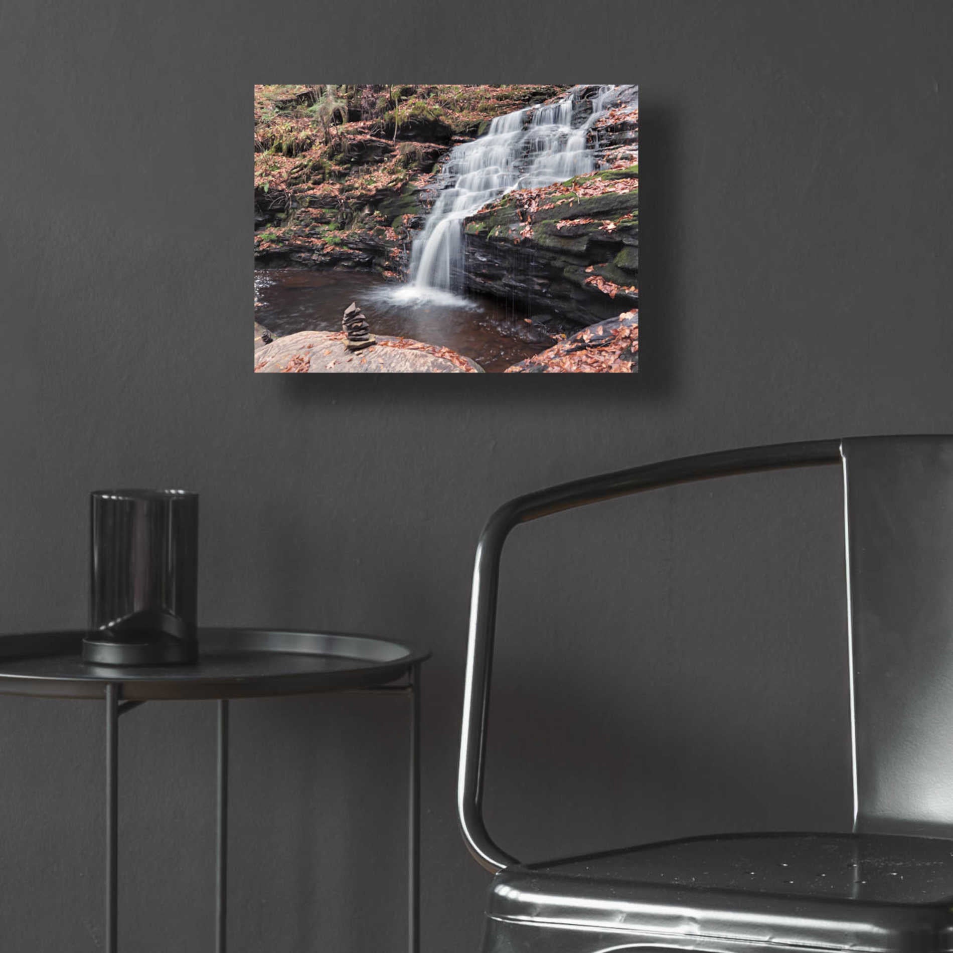 Epic Art 'Peaceful Day at Mohican Falls' by Lori Deiter Acrylic Glass Wall Art,16x12