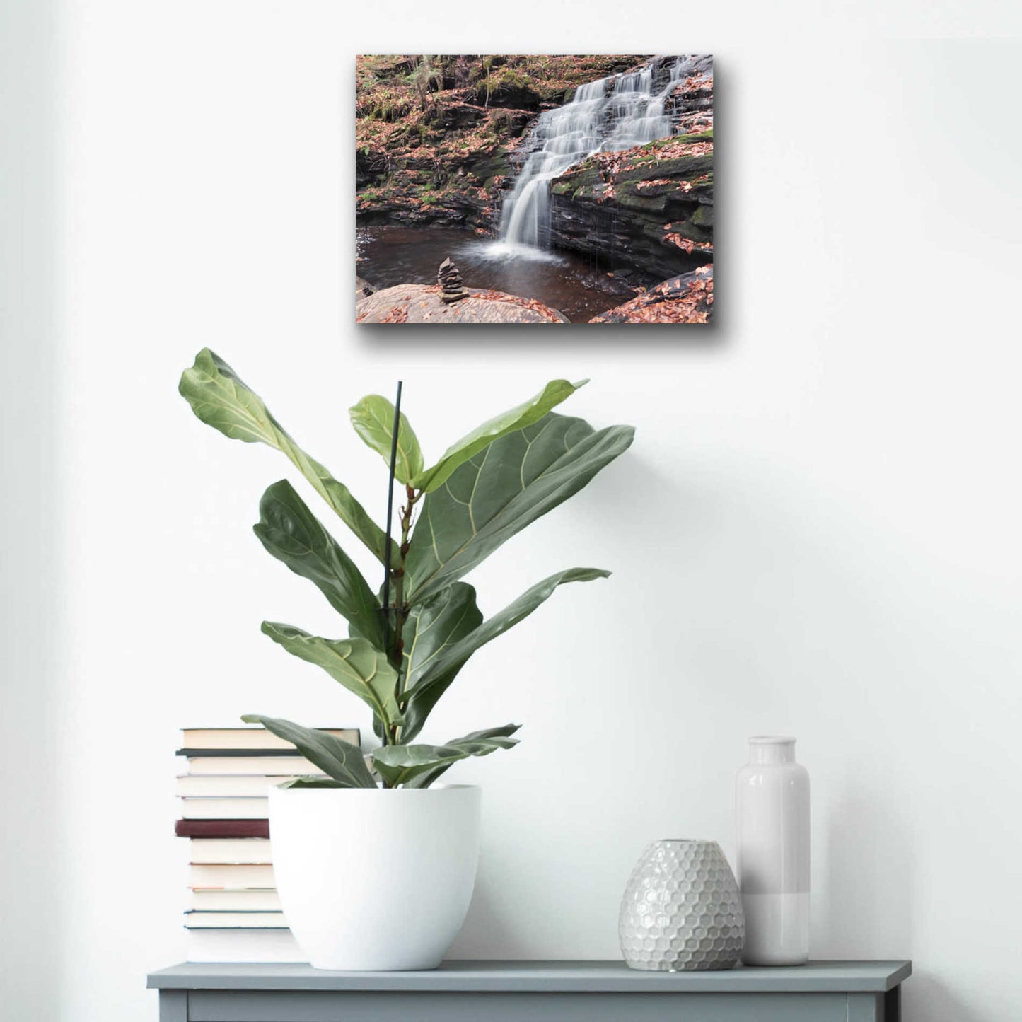 Epic Art 'Peaceful Day at Mohican Falls' by Lori Deiter Acrylic Glass Wall Art,16x12