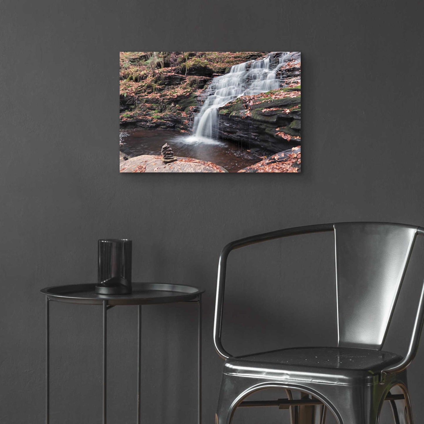 Epic Art 'Peaceful Day at Mohican Falls' by Lori Deiter Acrylic Glass Wall Art,24x16