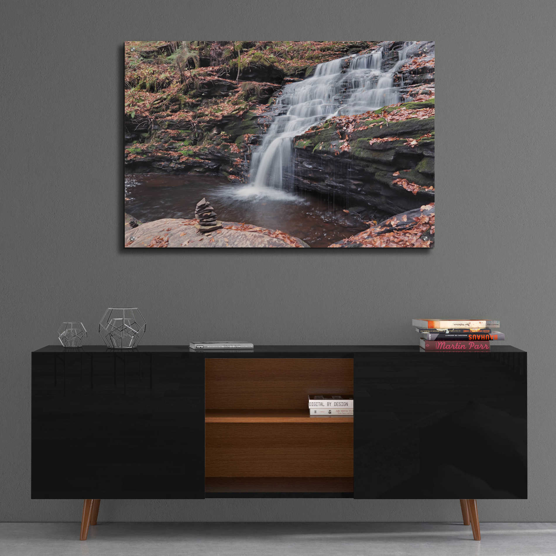 Epic Art 'Peaceful Day at Mohican Falls' by Lori Deiter Acrylic Glass Wall Art,36x24