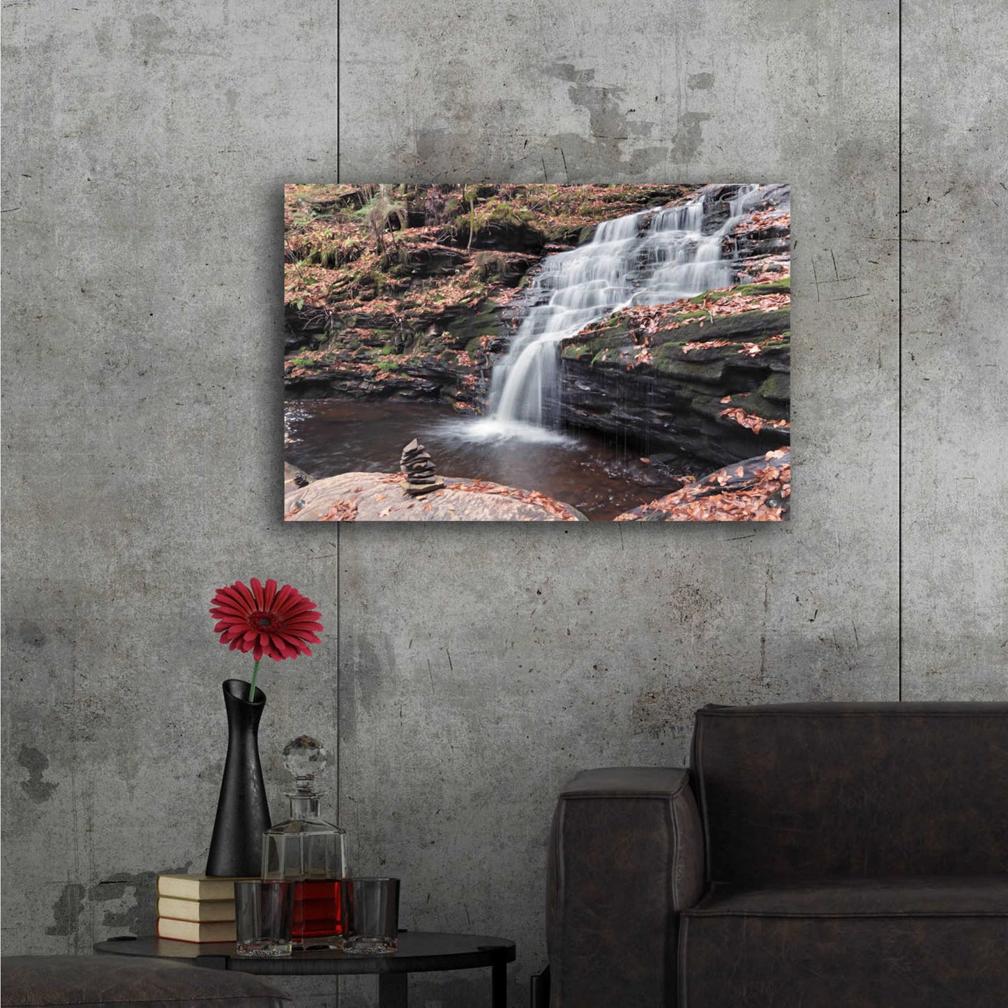 Epic Art 'Peaceful Day at Mohican Falls' by Lori Deiter Acrylic Glass Wall Art,36x24