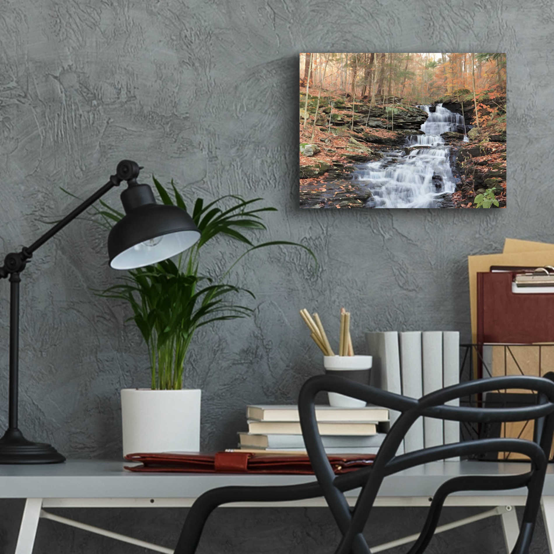 Epic Art 'Waterfall Steps at Pigeon Run' by Lori Deiter Acrylic Glass Wall Art,16x12