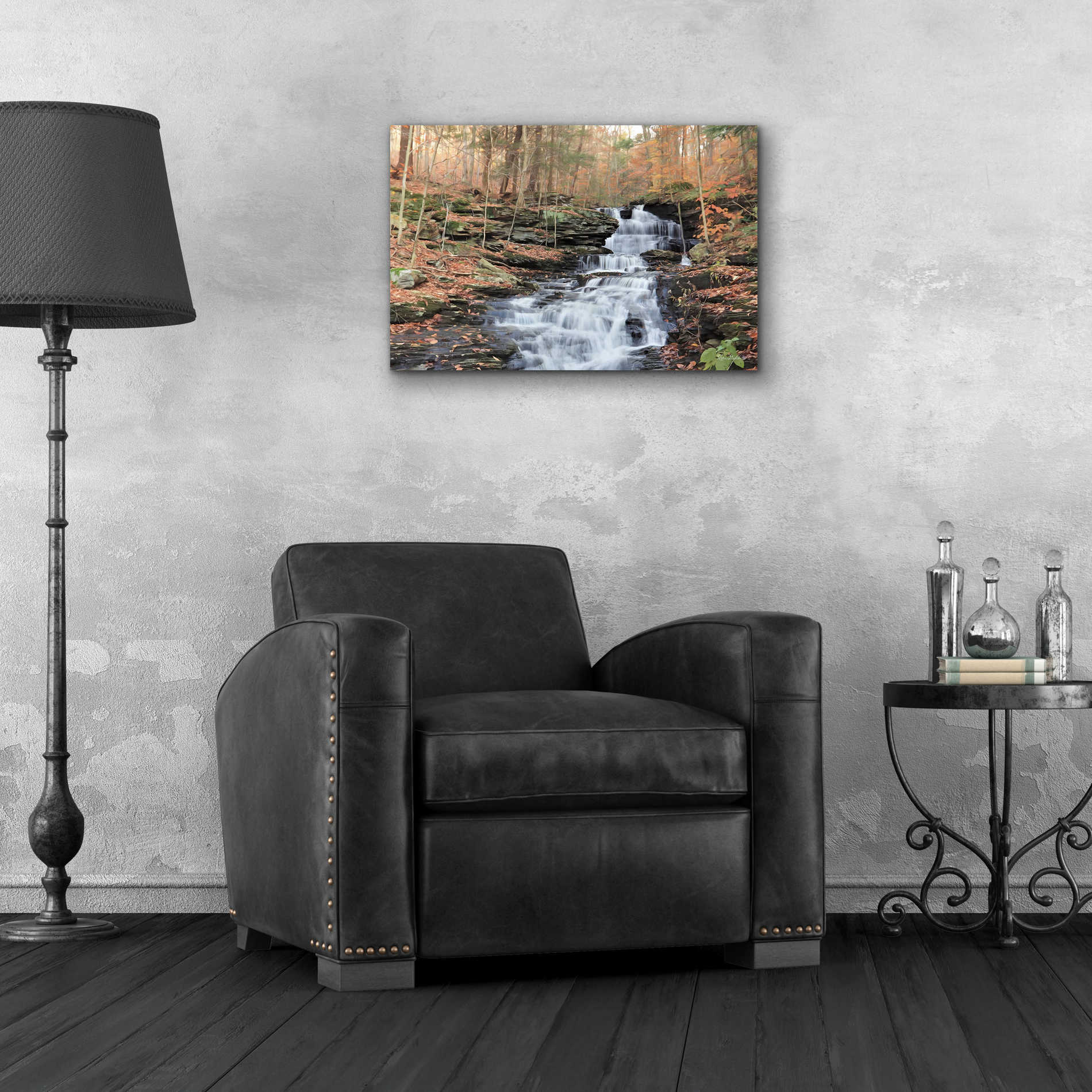 Epic Art 'Waterfall Steps at Pigeon Run' by Lori Deiter Acrylic Glass Wall Art,24x16