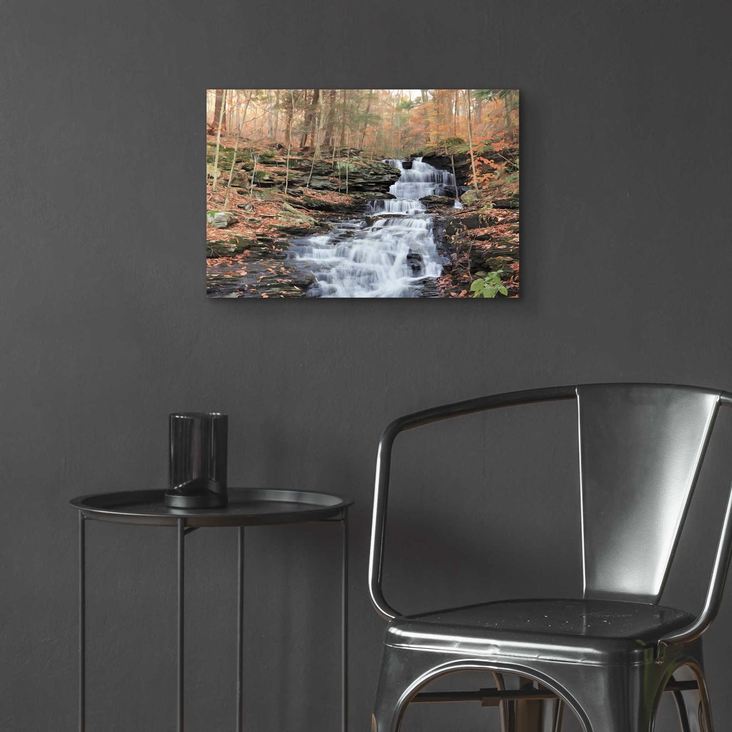 Epic Art 'Waterfall Steps at Pigeon Run' by Lori Deiter Acrylic Glass Wall Art,24x16