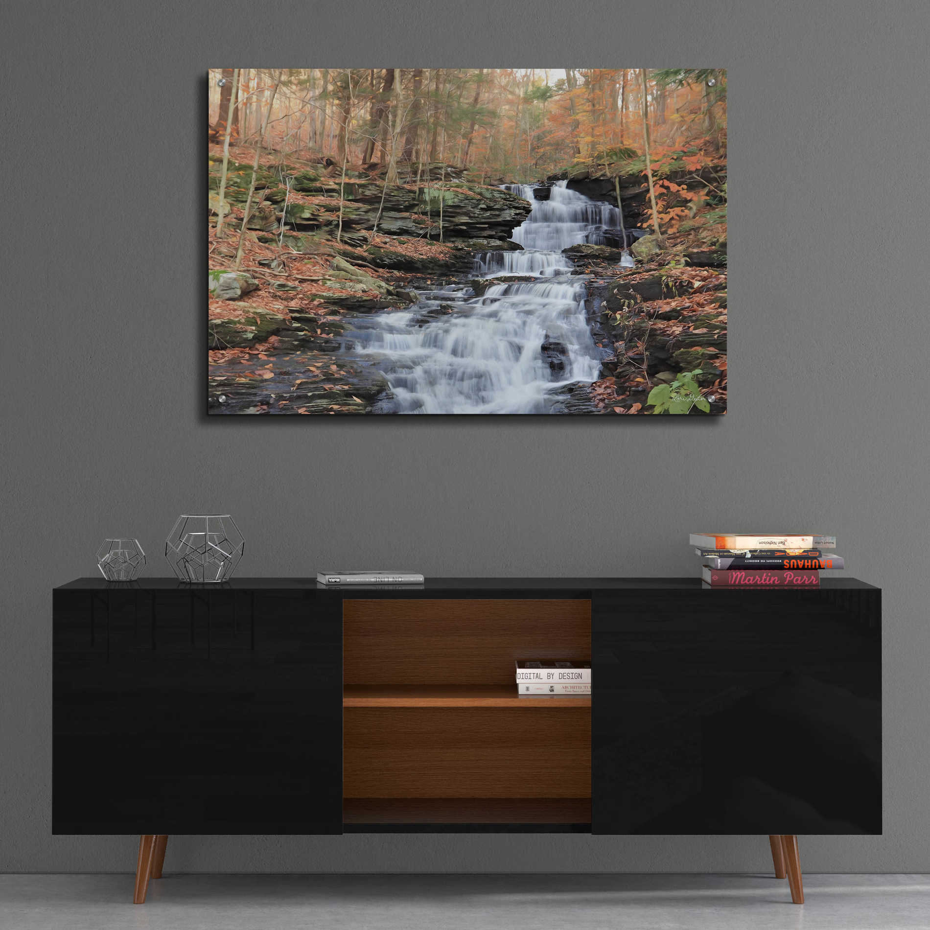 Epic Art 'Waterfall Steps at Pigeon Run' by Lori Deiter Acrylic Glass Wall Art,36x24