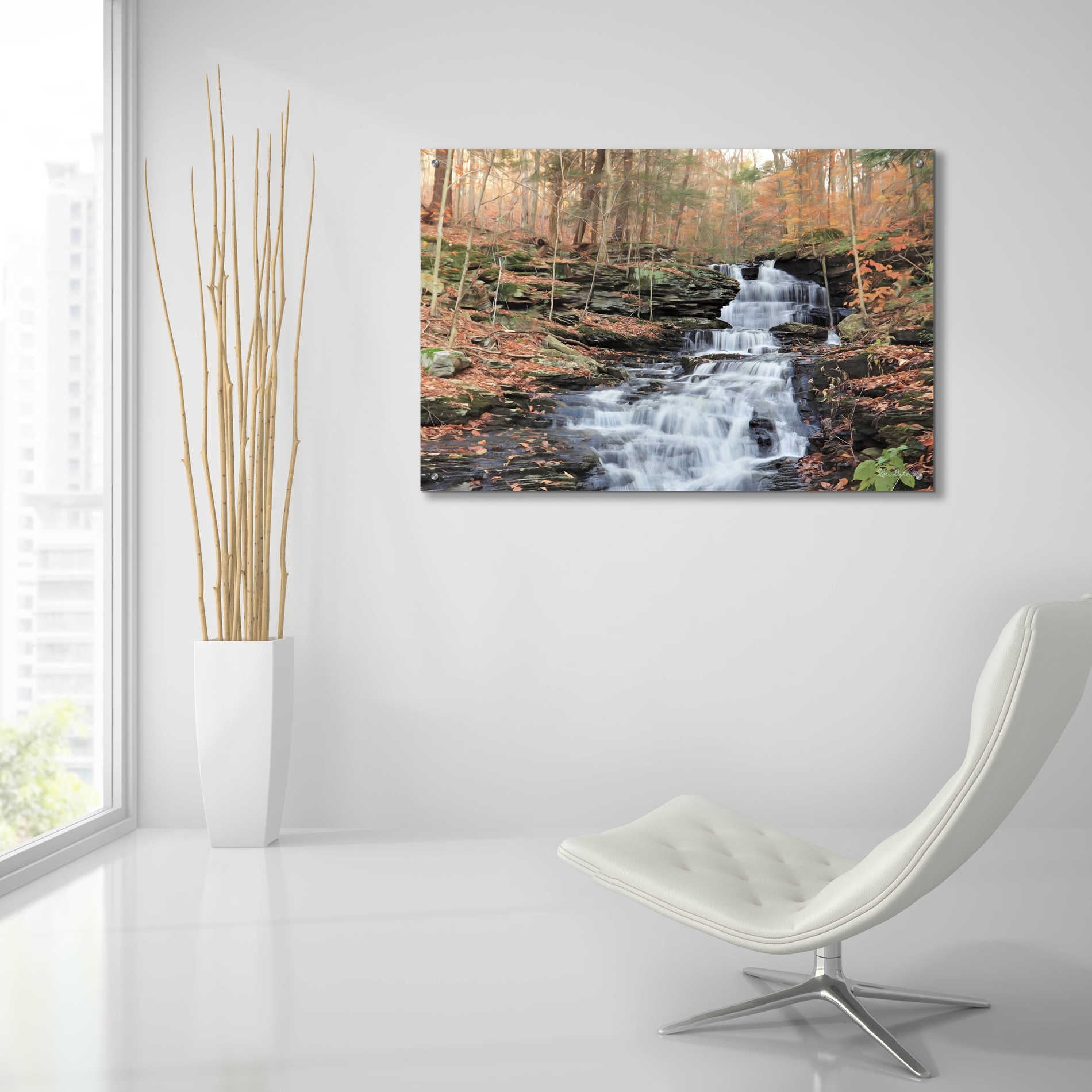 Epic Art 'Waterfall Steps at Pigeon Run' by Lori Deiter Acrylic Glass Wall Art,36x24