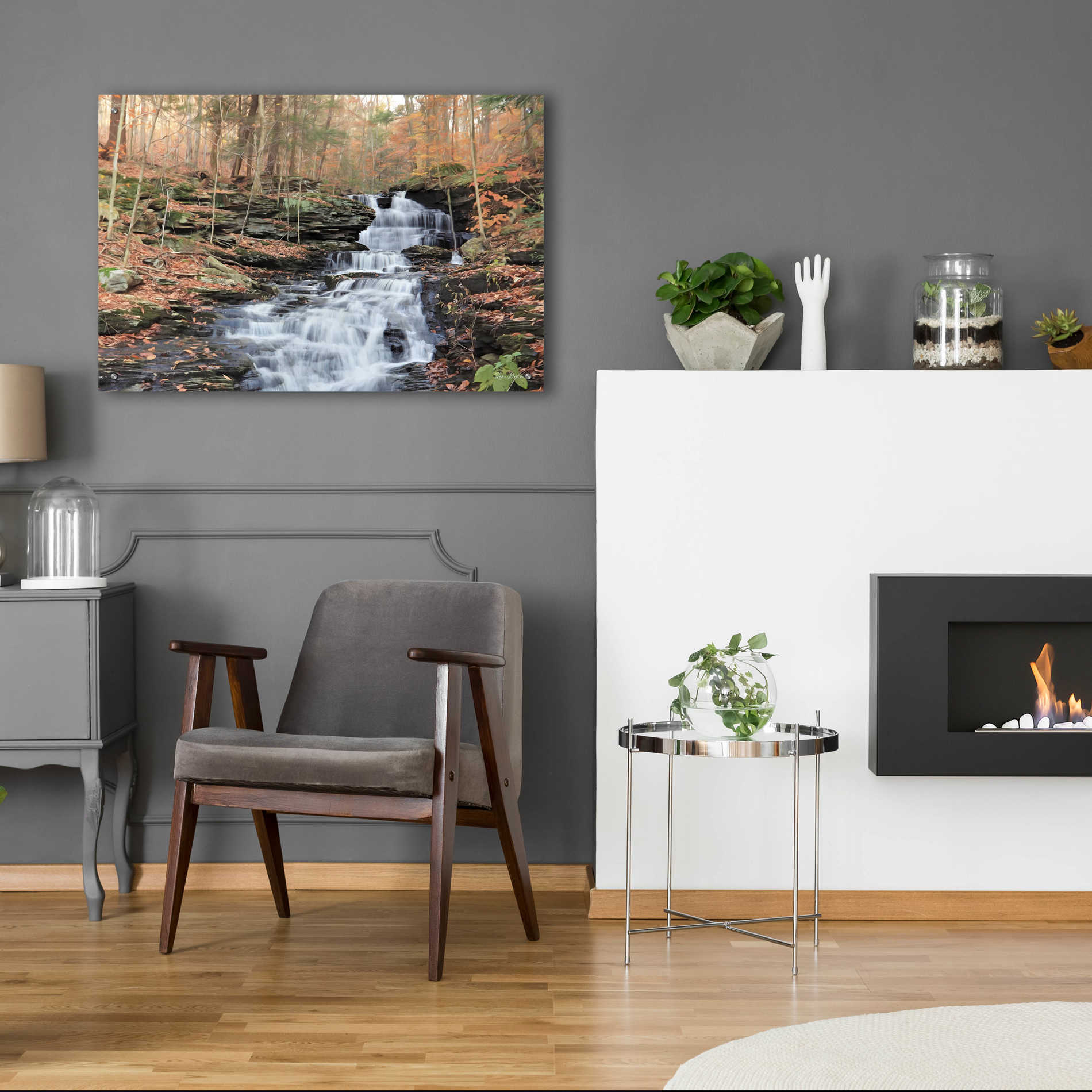 Epic Art 'Waterfall Steps at Pigeon Run' by Lori Deiter Acrylic Glass Wall Art,36x24