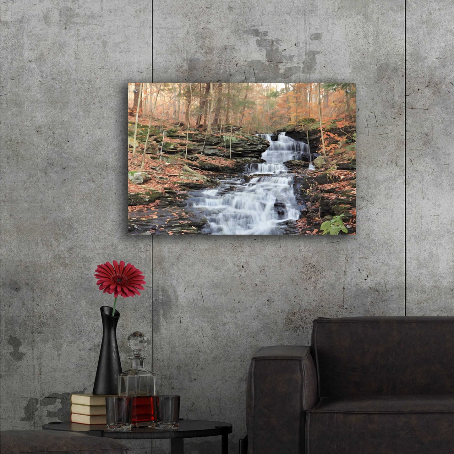 Epic Art 'Waterfall Steps at Pigeon Run' by Lori Deiter Acrylic Glass Wall Art,36x24